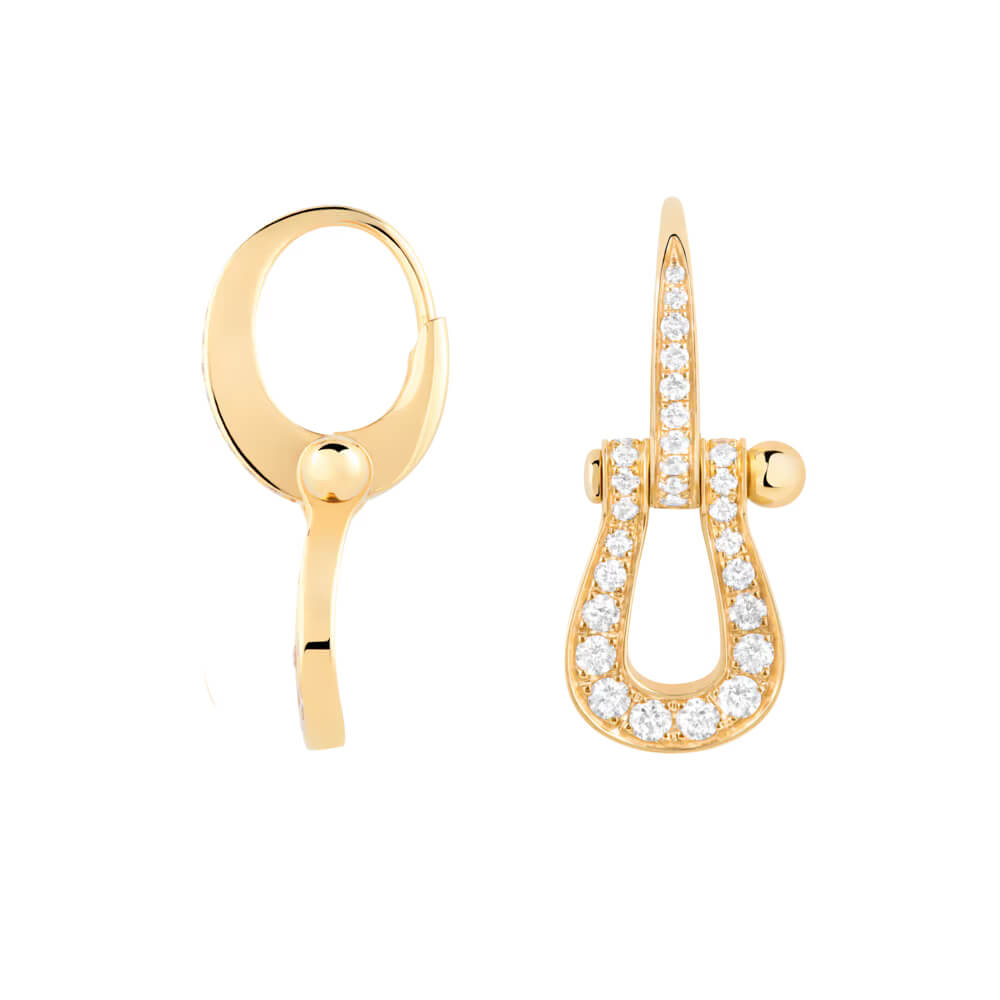 Boucles d'oreilles FRED Force 10 Moyen Modèle en or jaune et diamants