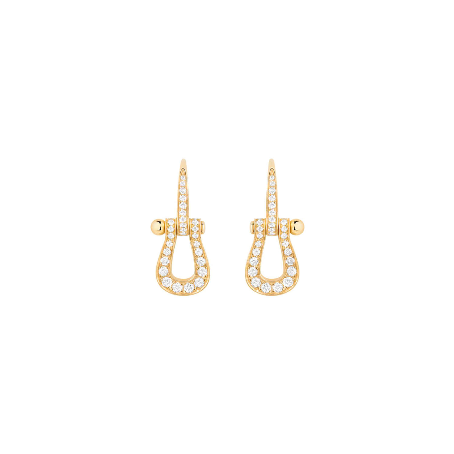 Boucles d'oreilles FRED Force 10 Moyen Modèle en or jaune et diamants