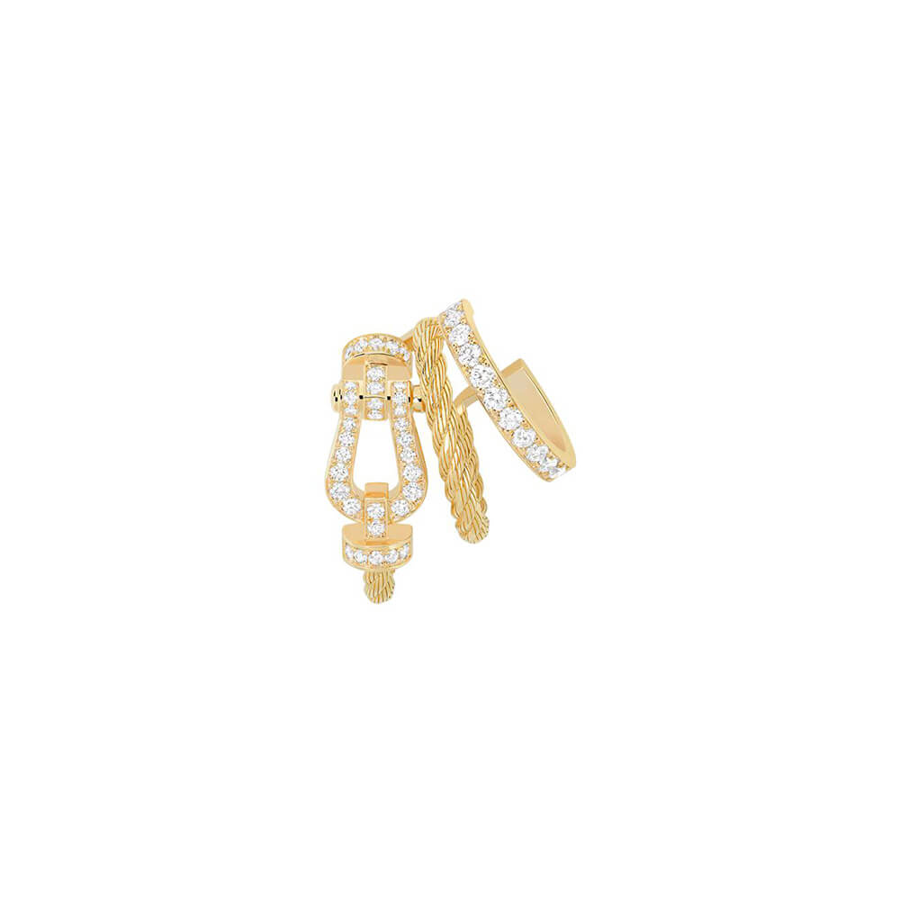 Mono Boucle d'oreille FRED Force 10 Rise en or jaune et diamants