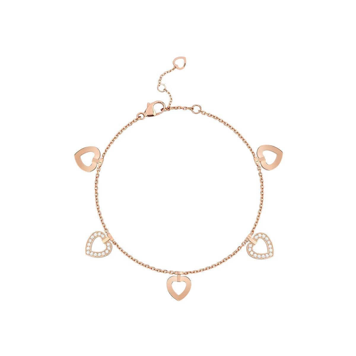 Bracelet FRED Pretty Woman Multihearts en or rose et diamants