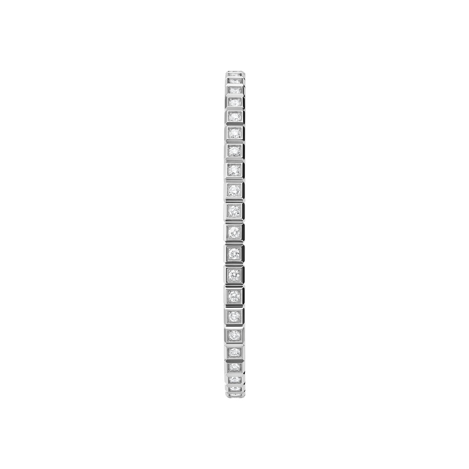 Bracelet jonc Chopard Ice Cube en or blanc éthique serti de diamants, taille M