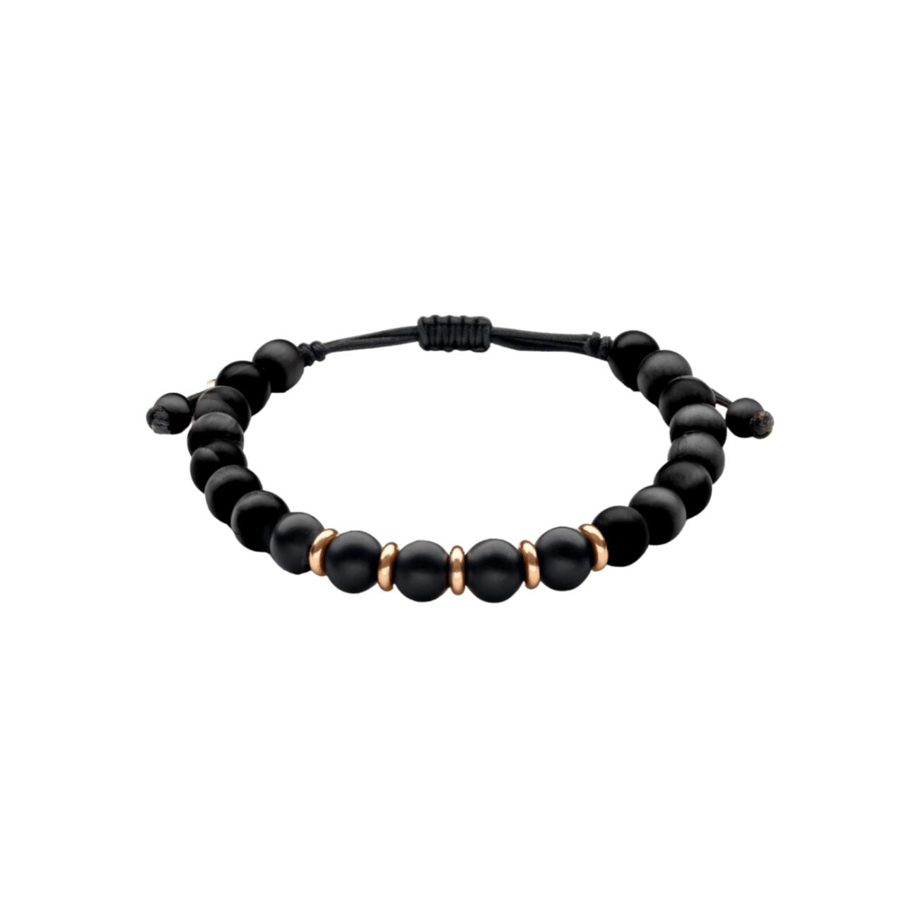 Bracelet Raynal en or rose et onyx