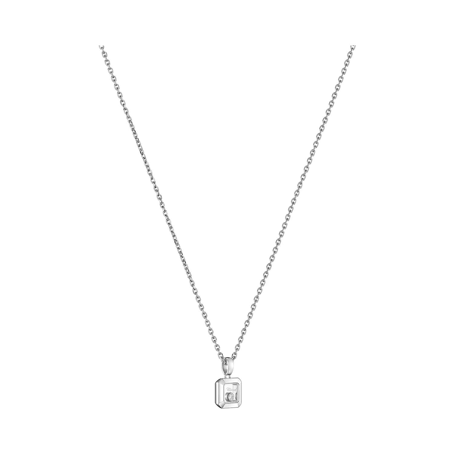 Pendentif Chopard Happy Diamonds Icons en or blanc et diamant