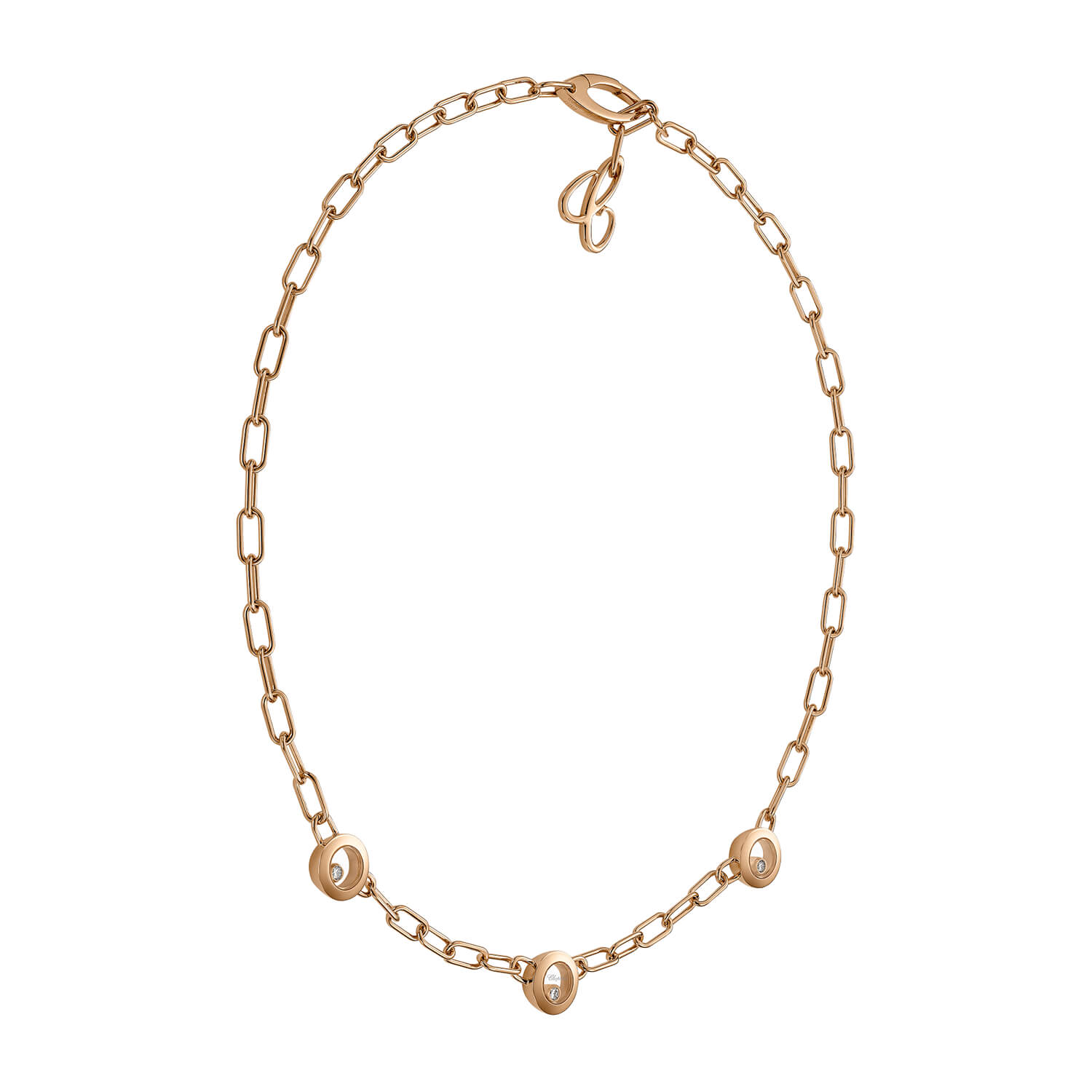 Collier Chopard Happy Diamonds Icons en or rose éthique et diamants