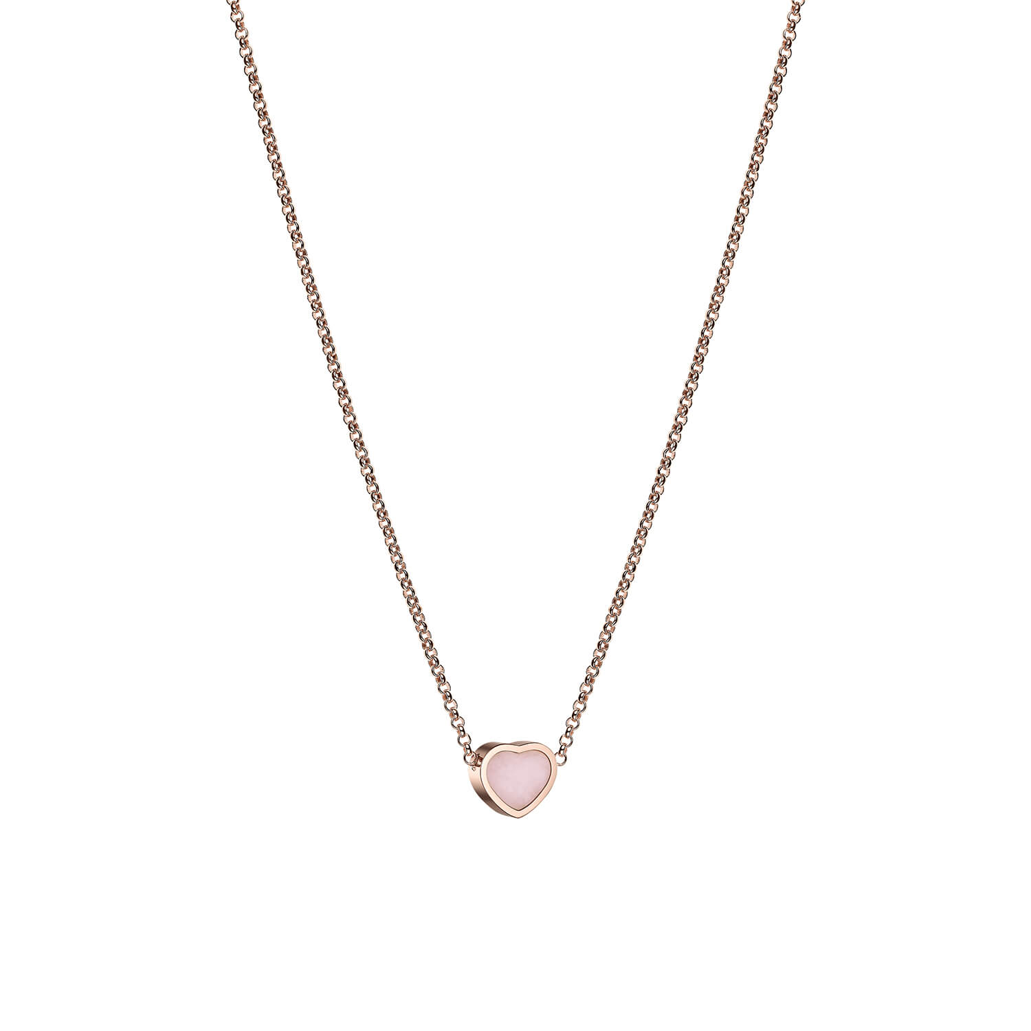 Collier Chopard My Happy Hearts en or rose éthique et opale rose