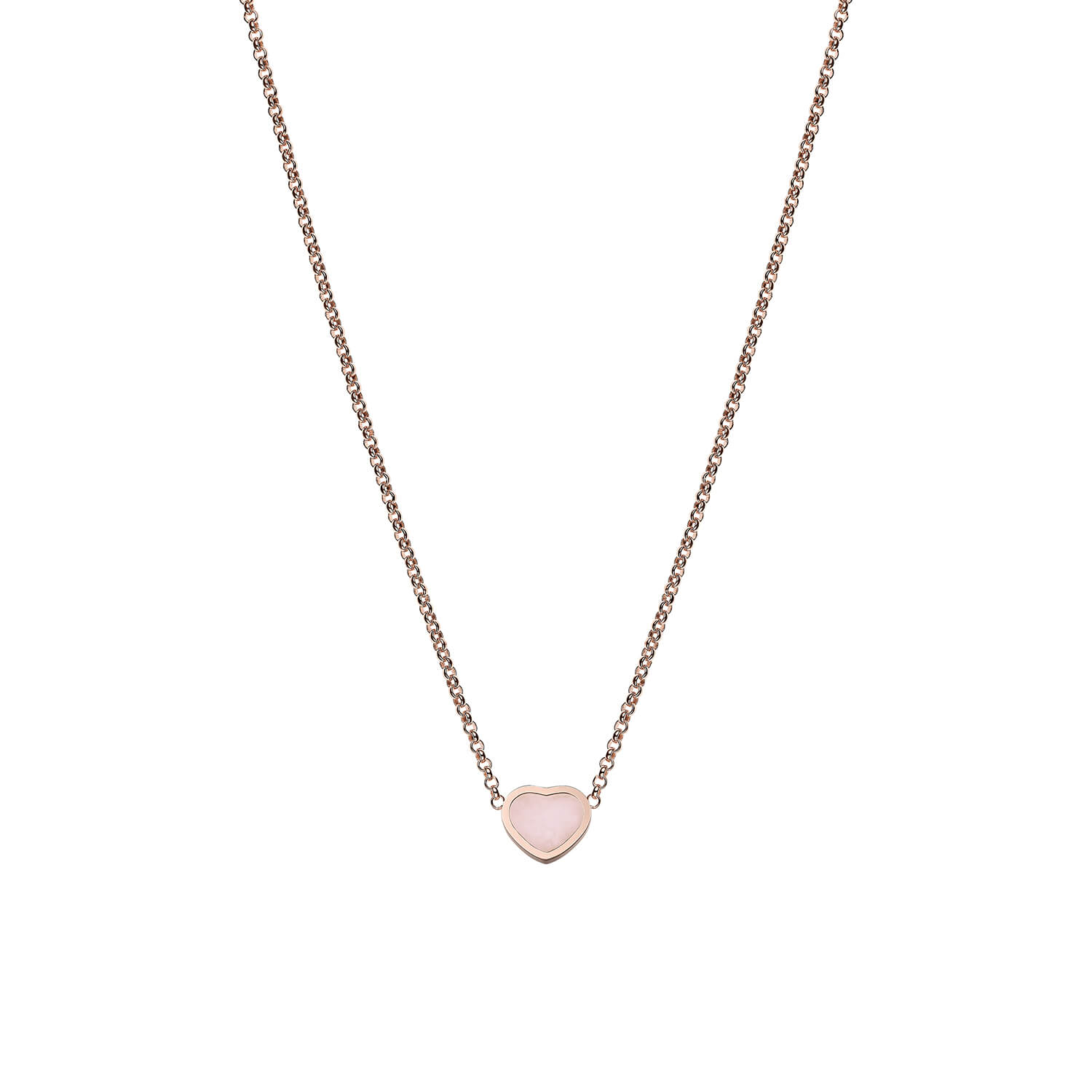 Collier Chopard My Happy Hearts en or rose éthique et opale rose