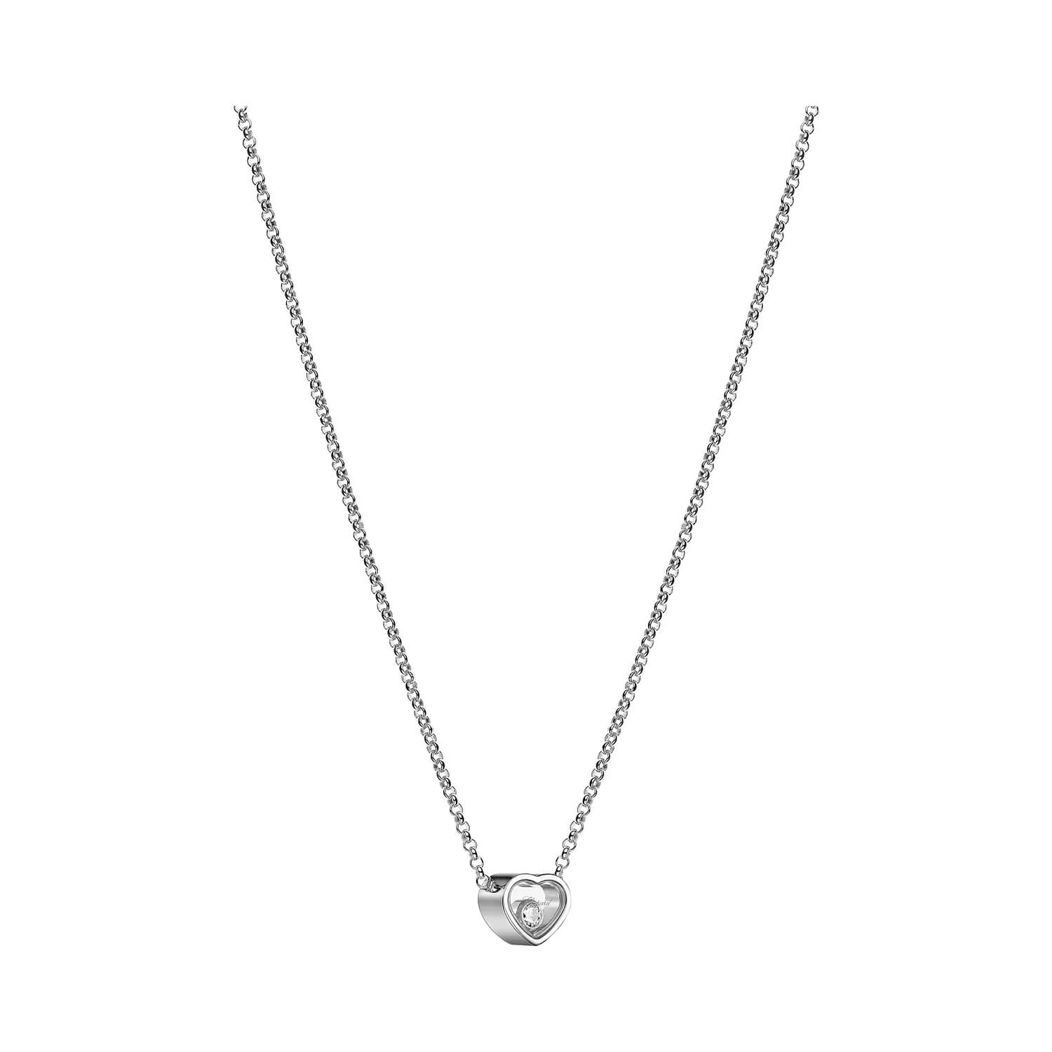 Collier Chopard My Happy Hearts en or blanc et diamant