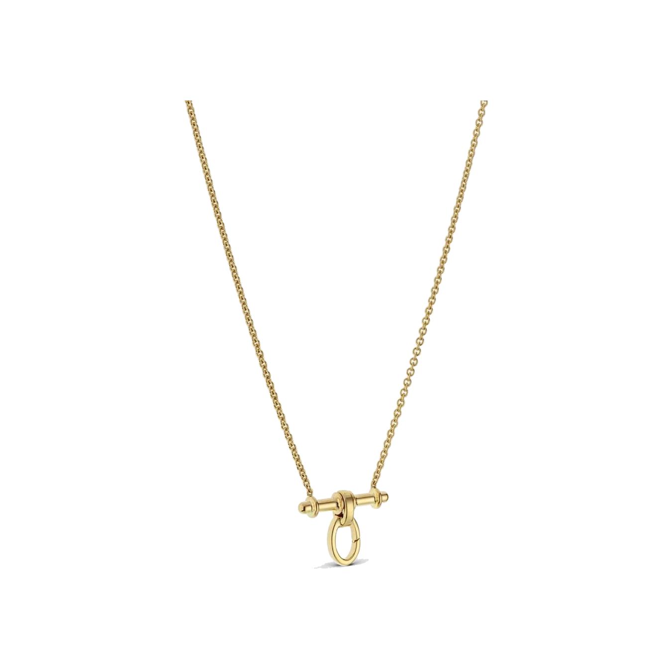 Collier Arthus Bertrand Trapèze  petit modèle anneau ouvrant en or jaune poli brillant