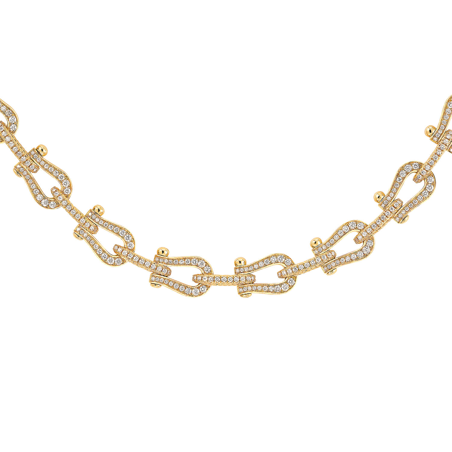 Collier FRED Force 10 Moyen Modèle en or jaune et diamants