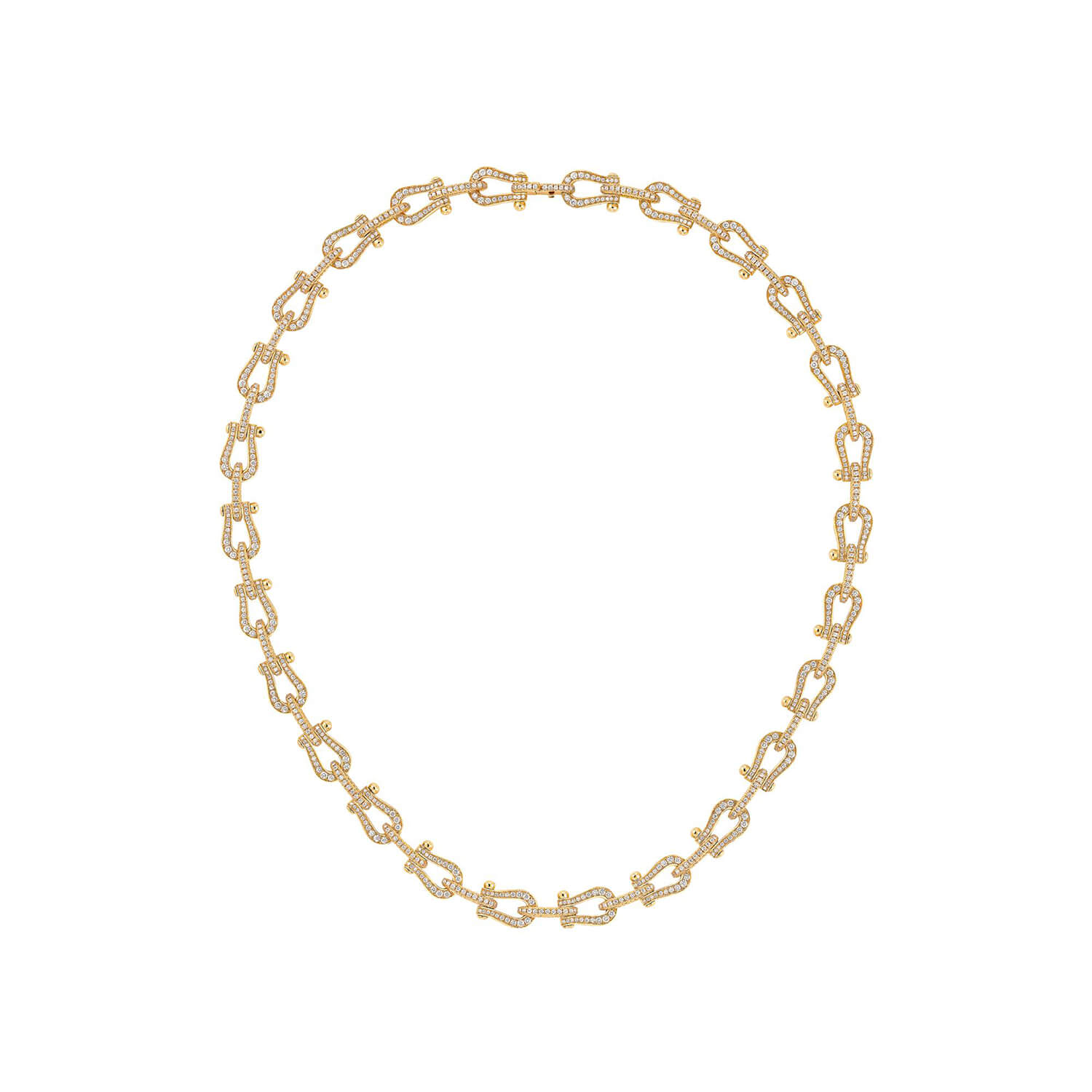 Collier FRED Force 10 Moyen Modèle en or jaune et diamants