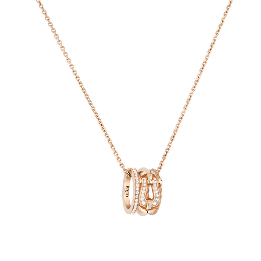 Collier FRED Force 10 Rise en or rose et diamants