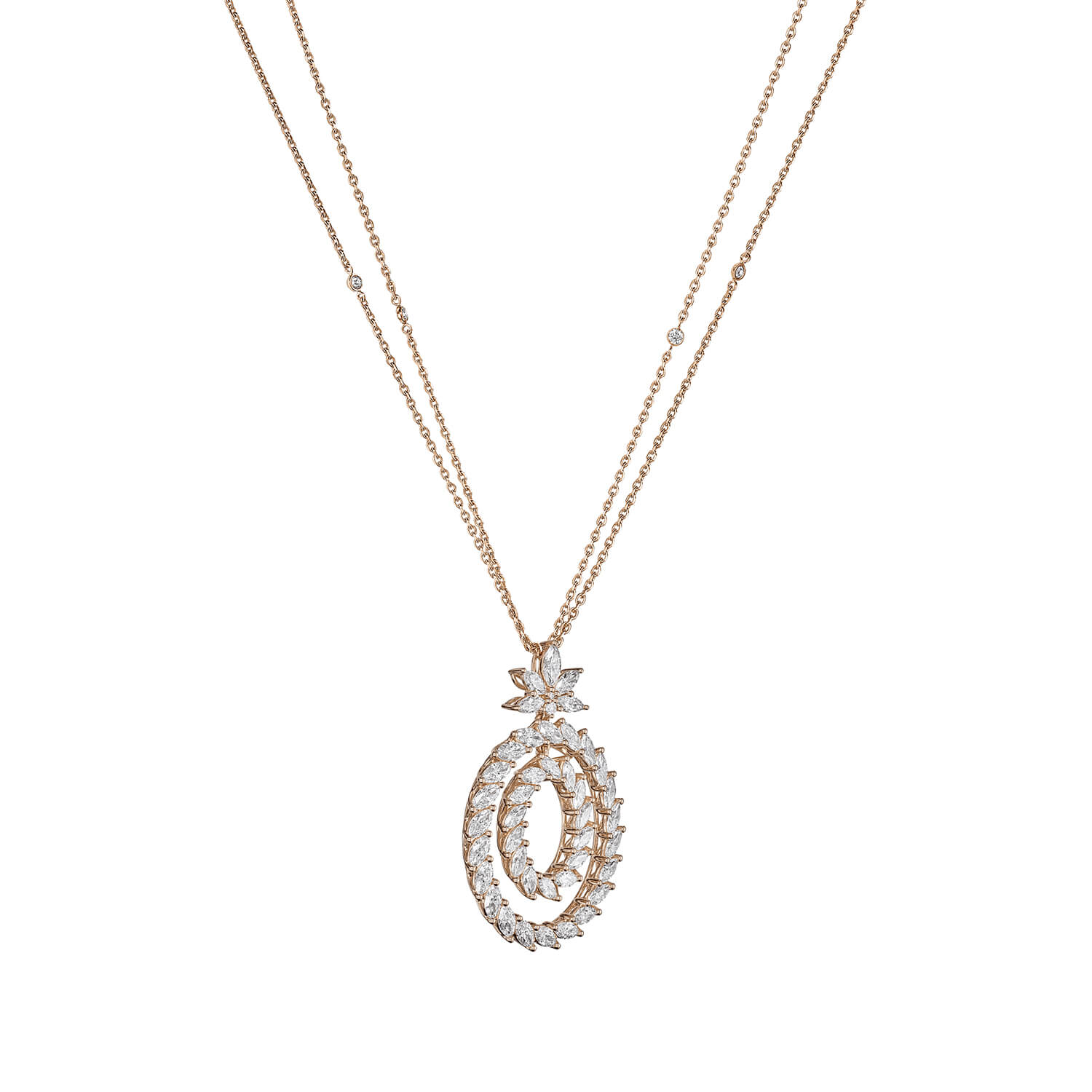 Pendentif Chopard L'Heure du Diamant Marquise en or rose et diamants