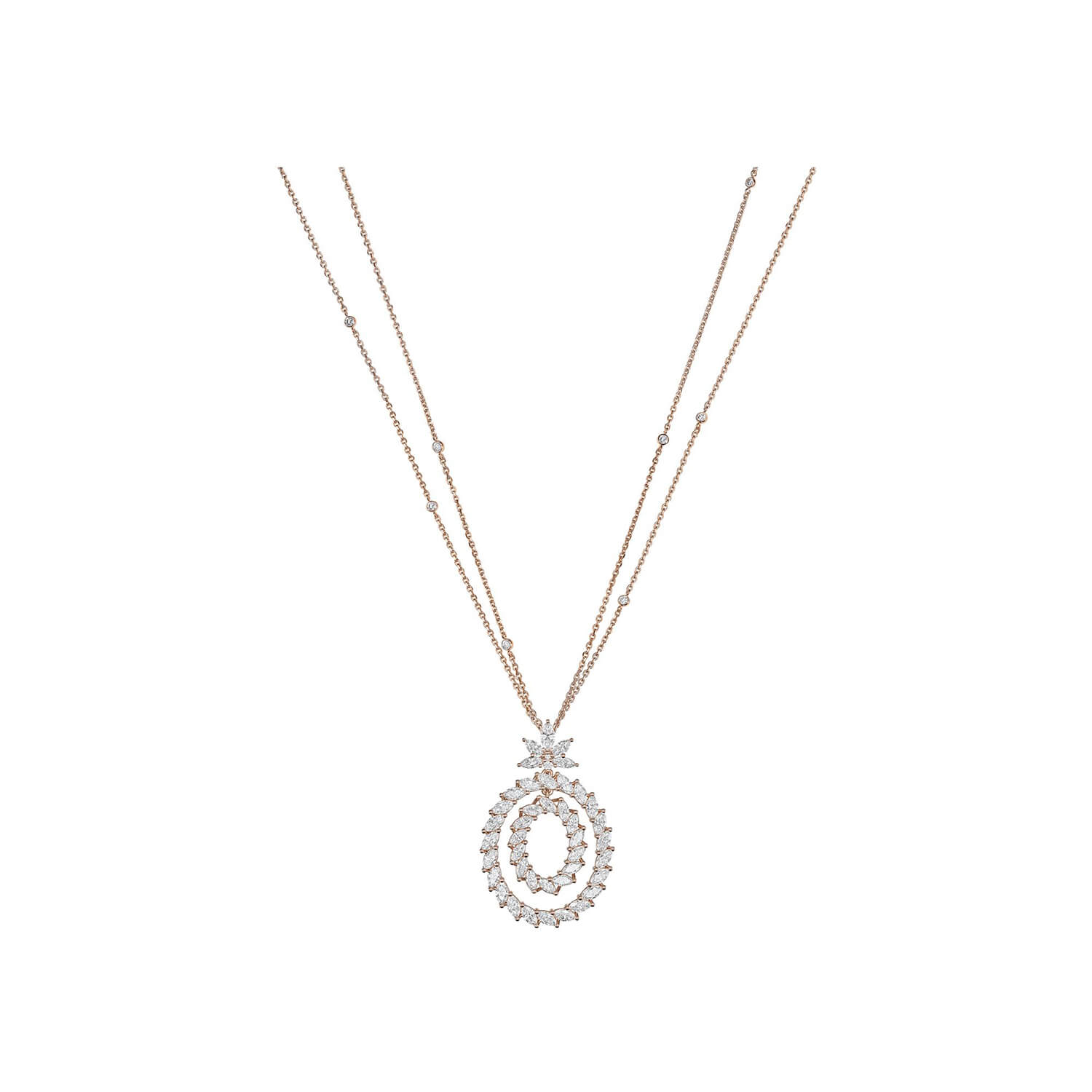 Pendentif Chopard L'Heure du Diamant Marquise en or rose et diamants