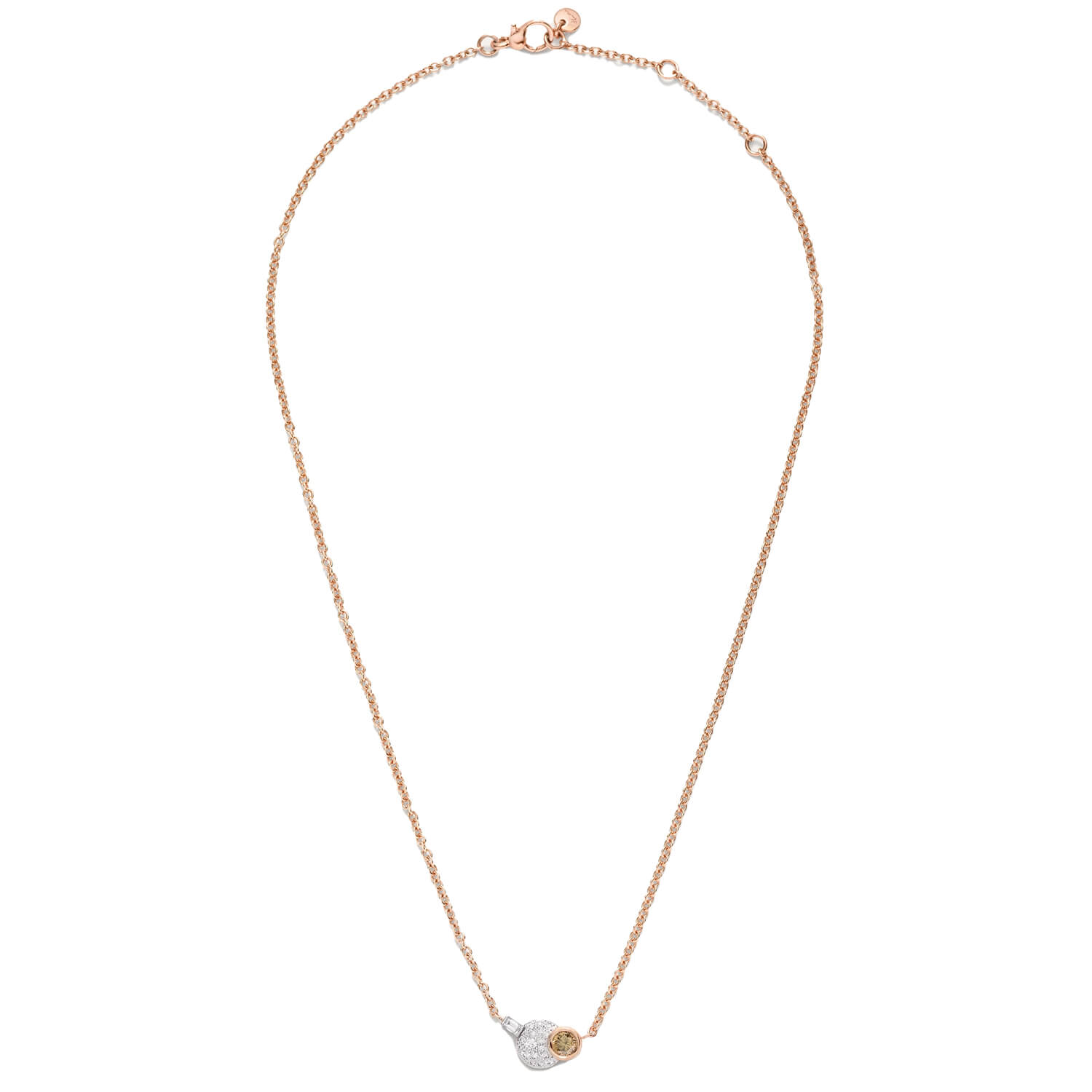 Collier Pomellato Sabbia en or rose, diamants et diamants bruns