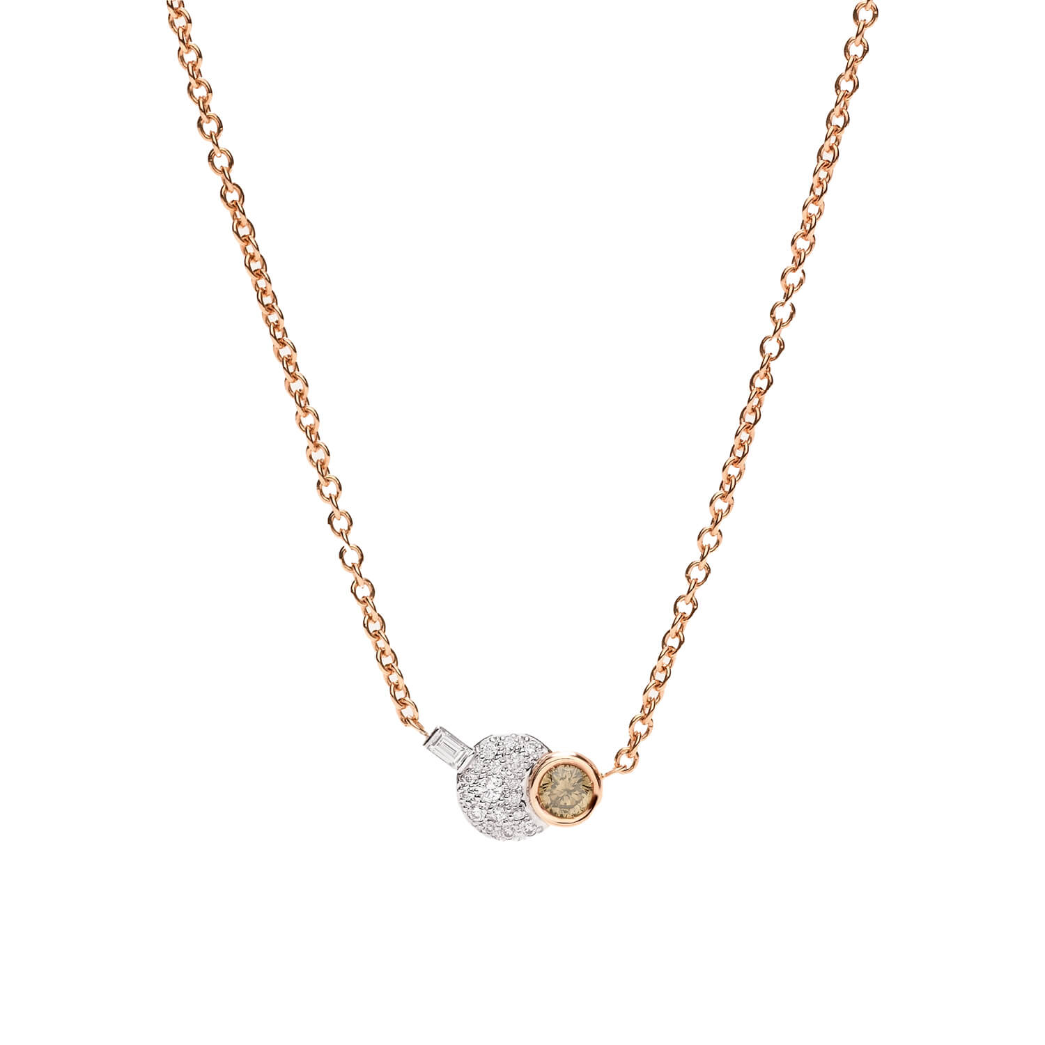 Collier Pomellato Sabbia en or rose, diamants et diamants bruns