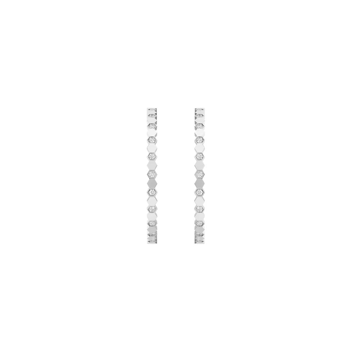 Boucles d'oreilles créoles Chaumet Bee My Love en or blanc et diamants