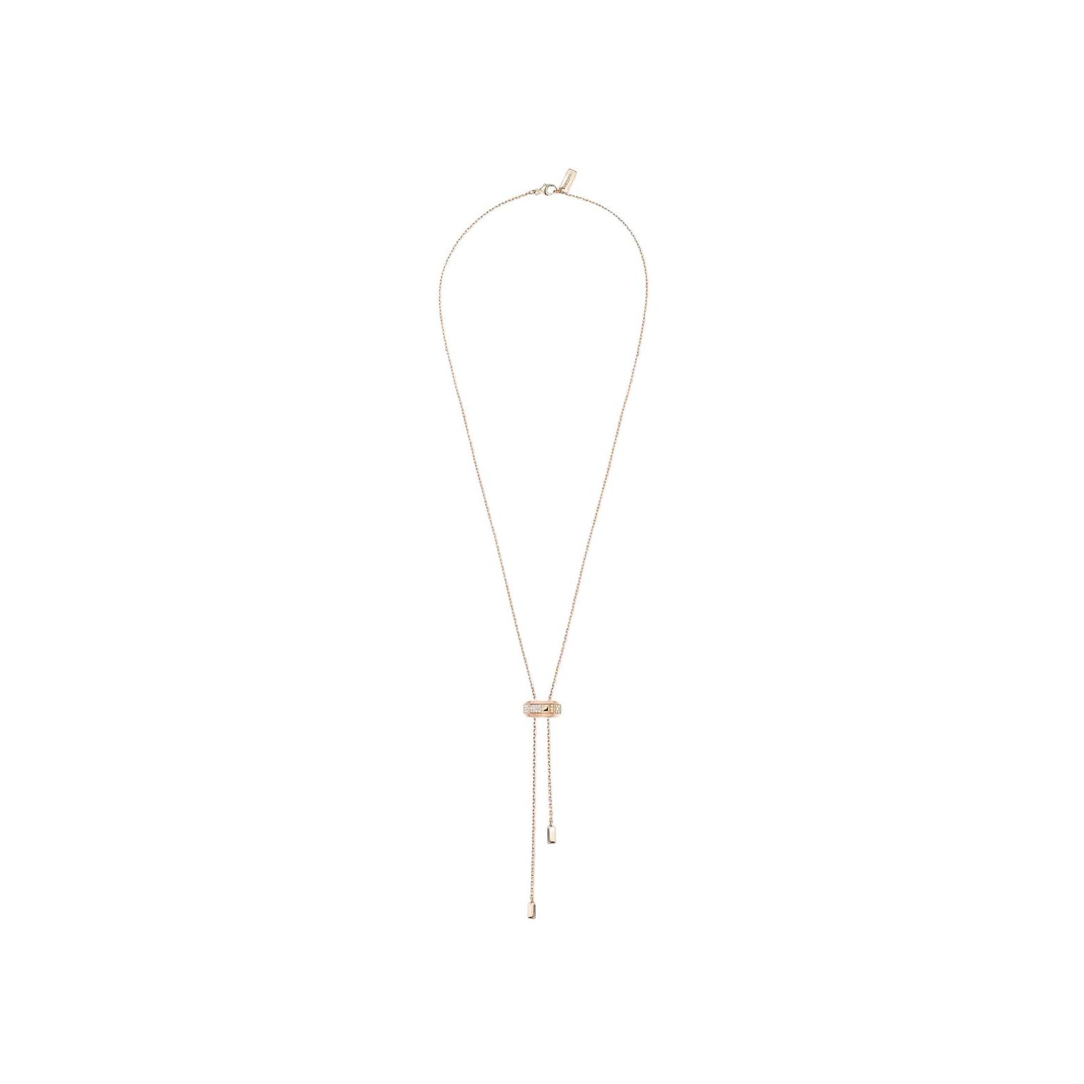 Collier cravate Messika Moderniste en or rose et diamants 0.10ct