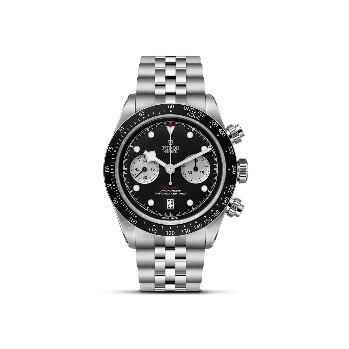 Montre TUDOR Black Bay Chrono, boîtier en acier, 41 mm, bracelet en acier