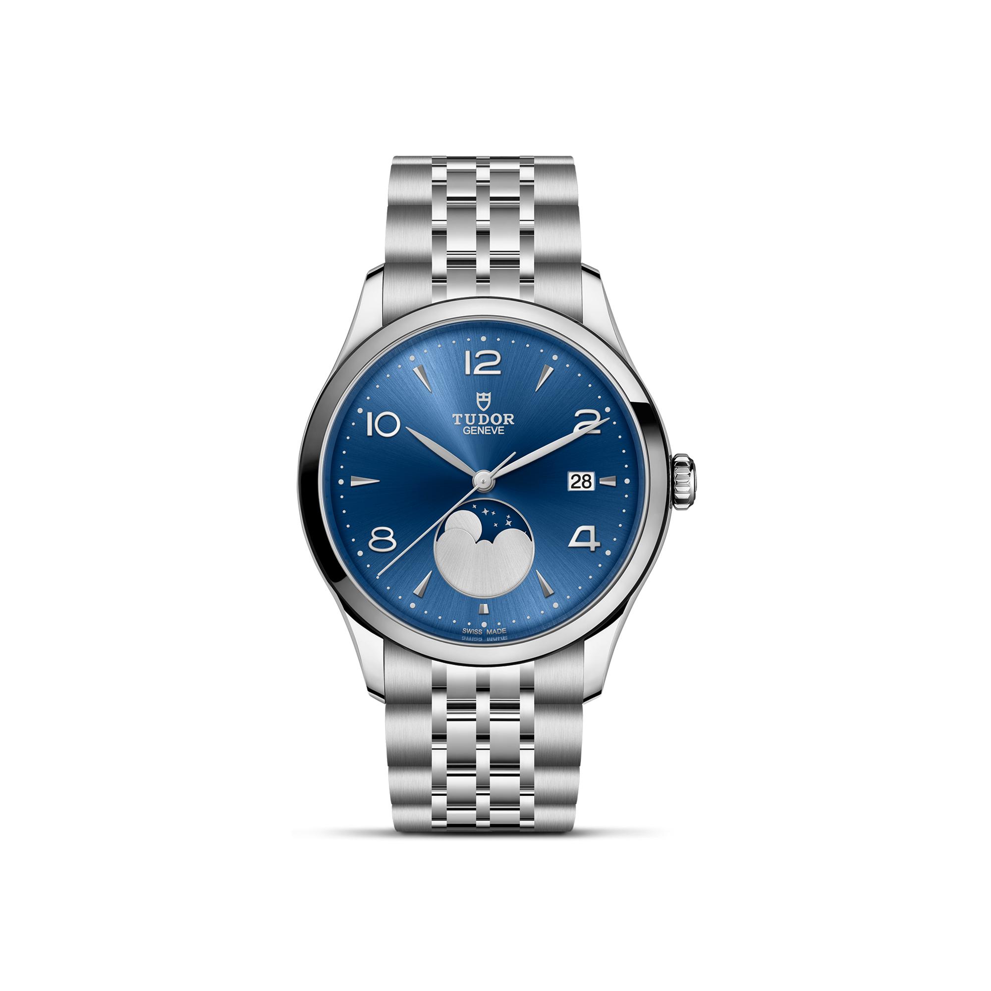 Montre TUDOR 1926 Luna, boîtier en acier, 39 mm, indicateur des phases de la lune