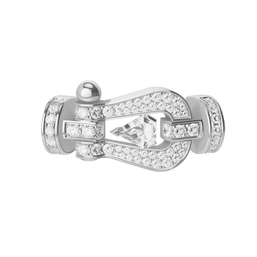 Manille FRED Force 10 Grand Modèle en or blanc, diamant "Hero Cut" et diamants