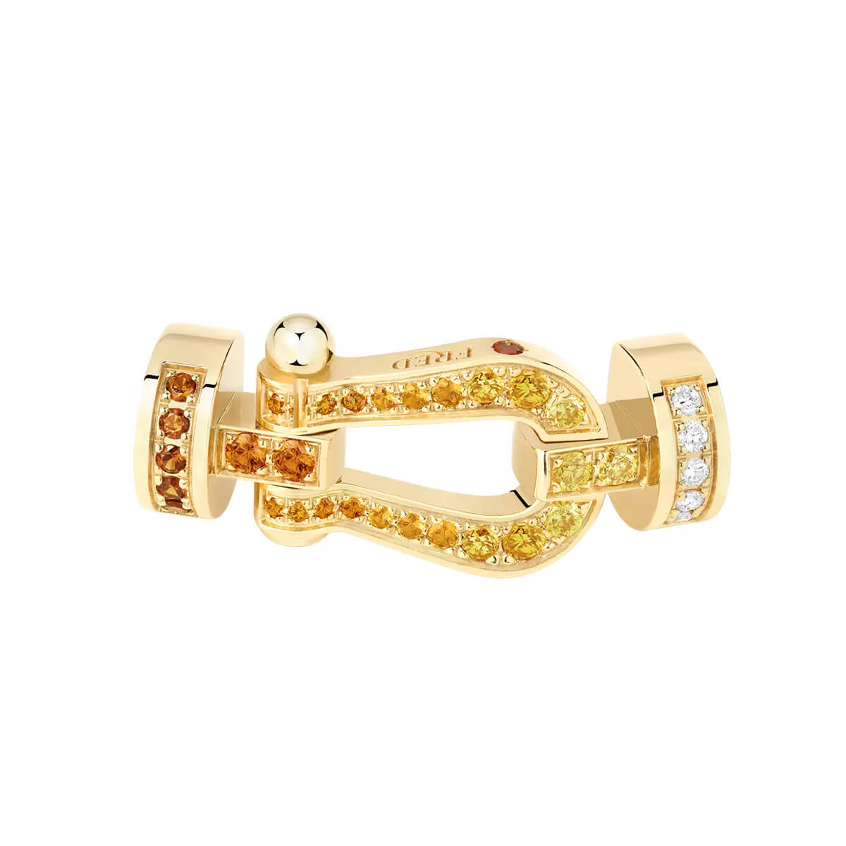 Manille FRED Force 10 Moyen Modèle en or jaune, diamants et pierres de couleur #FREDxRolandGarros