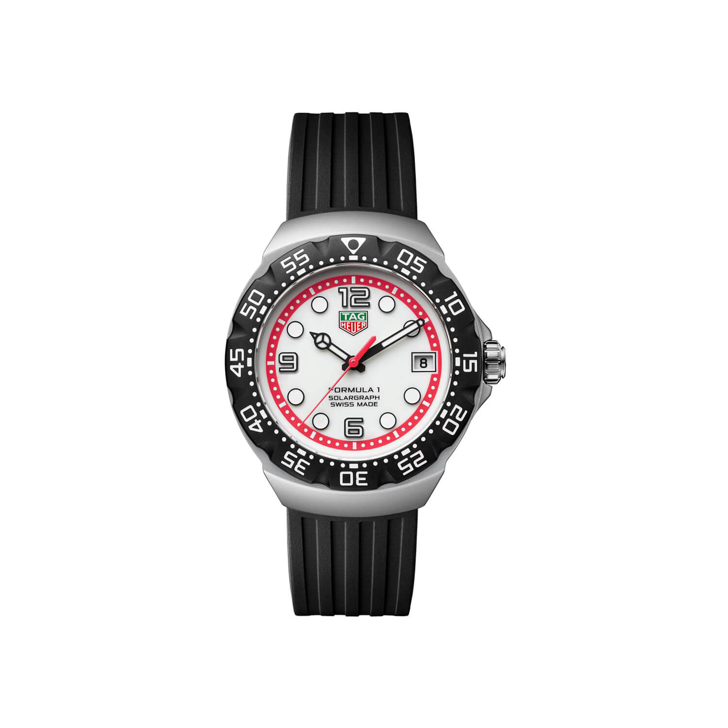 Montre TAG Heuer Formula 1 Solargraph 38mm Édition Limitéee cadran Blanc bracelet Caoutchouc WBY111A.FT8106
