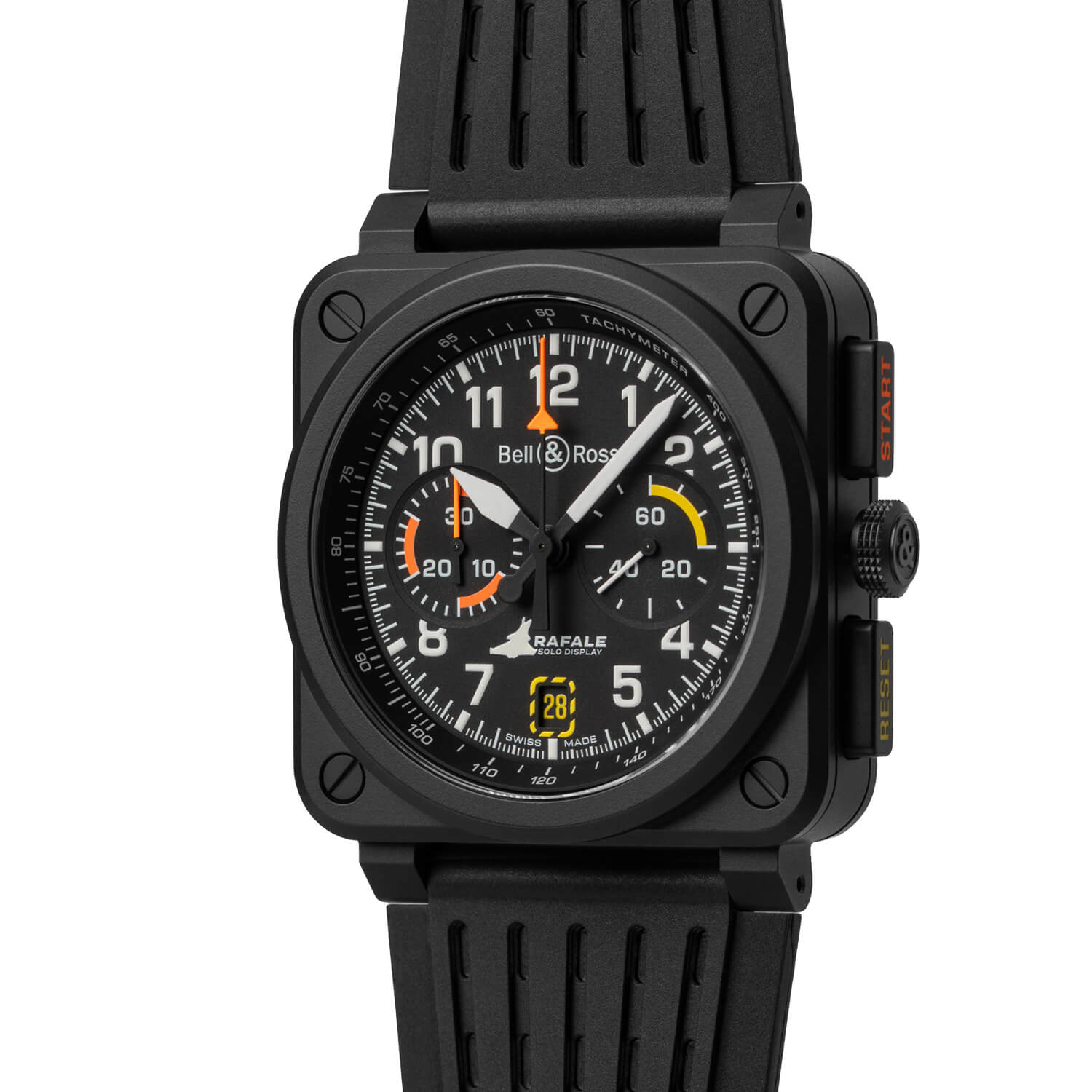 Montre Bell & Ross BR-03 Chrono Rafale Solo Display Édition Limitée cadran Noir bracelet Caoutchouc/Textile BR0394-RSD-CE/SRB
