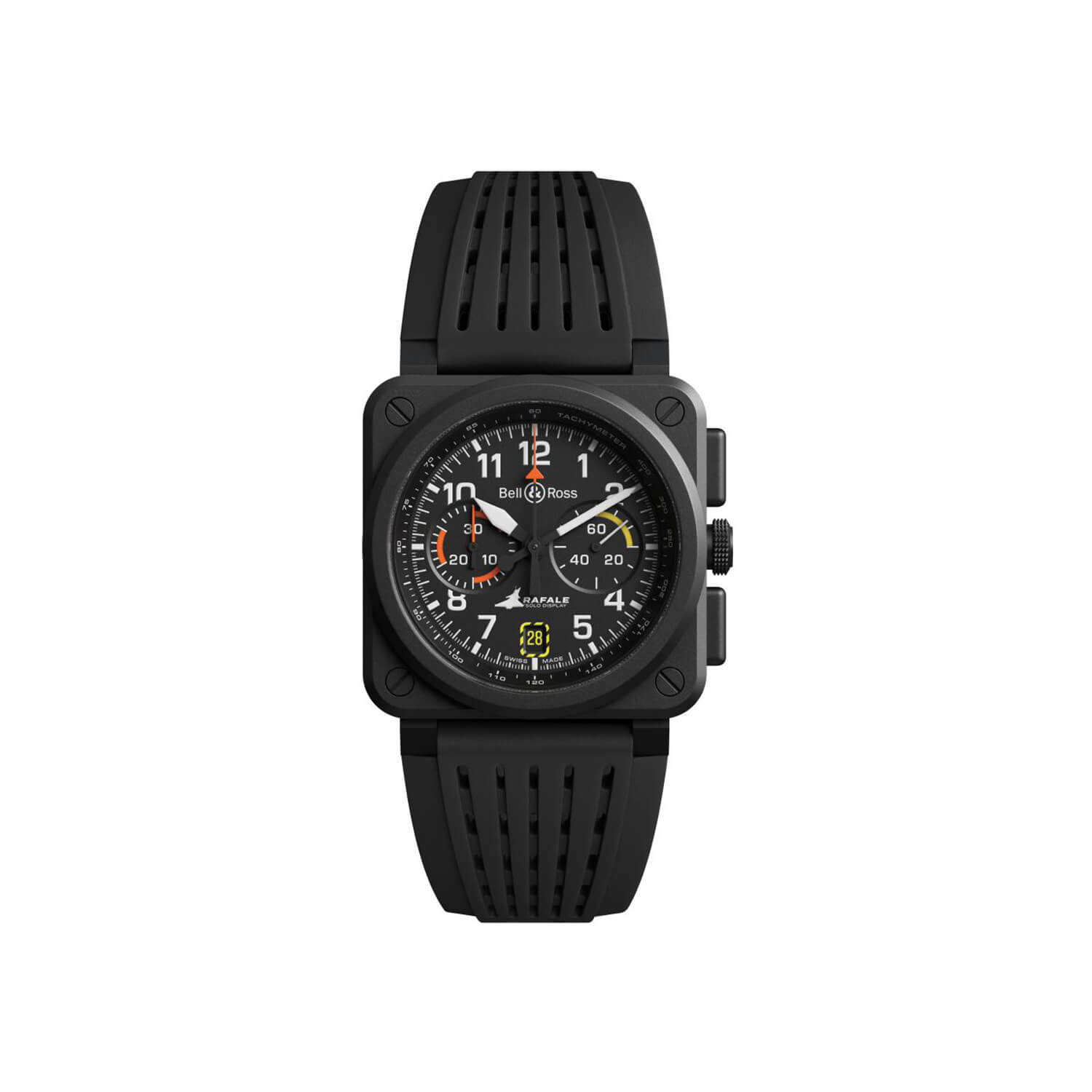Montre Bell & Ross BR-03 Chrono Rafale Solo Display Édition Limitée cadran Noir bracelet Caoutchouc/Textile BR0394-RSD-CE/SRB