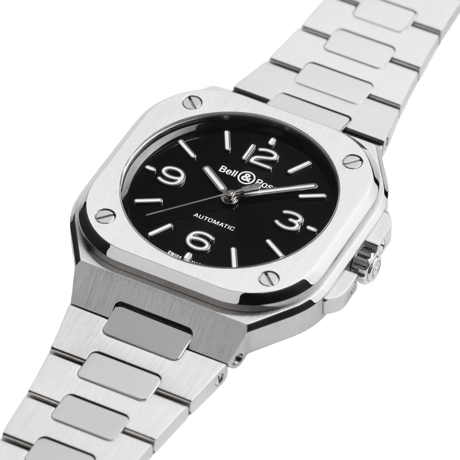 Montre Bell & Ross BR-05 36mm Black Steel cadran Noir bracelet Acier BR05A-S-BL-ST/SST
