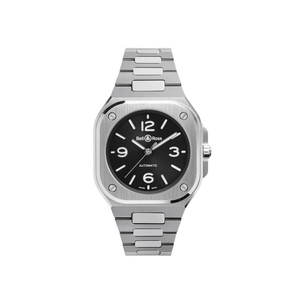 Montre Bell & Ross BR-05 36mm Black Steel cadran Noir bracelet Acier BR05A-S-BL-ST/SST