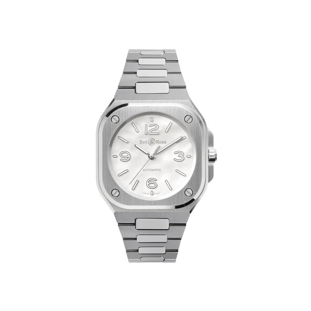 Montre Bell & Ross BR-05 36mm Mother of Pearl Steel cadran gris bracelet Acier BR05A-S-MP-ST/SST
