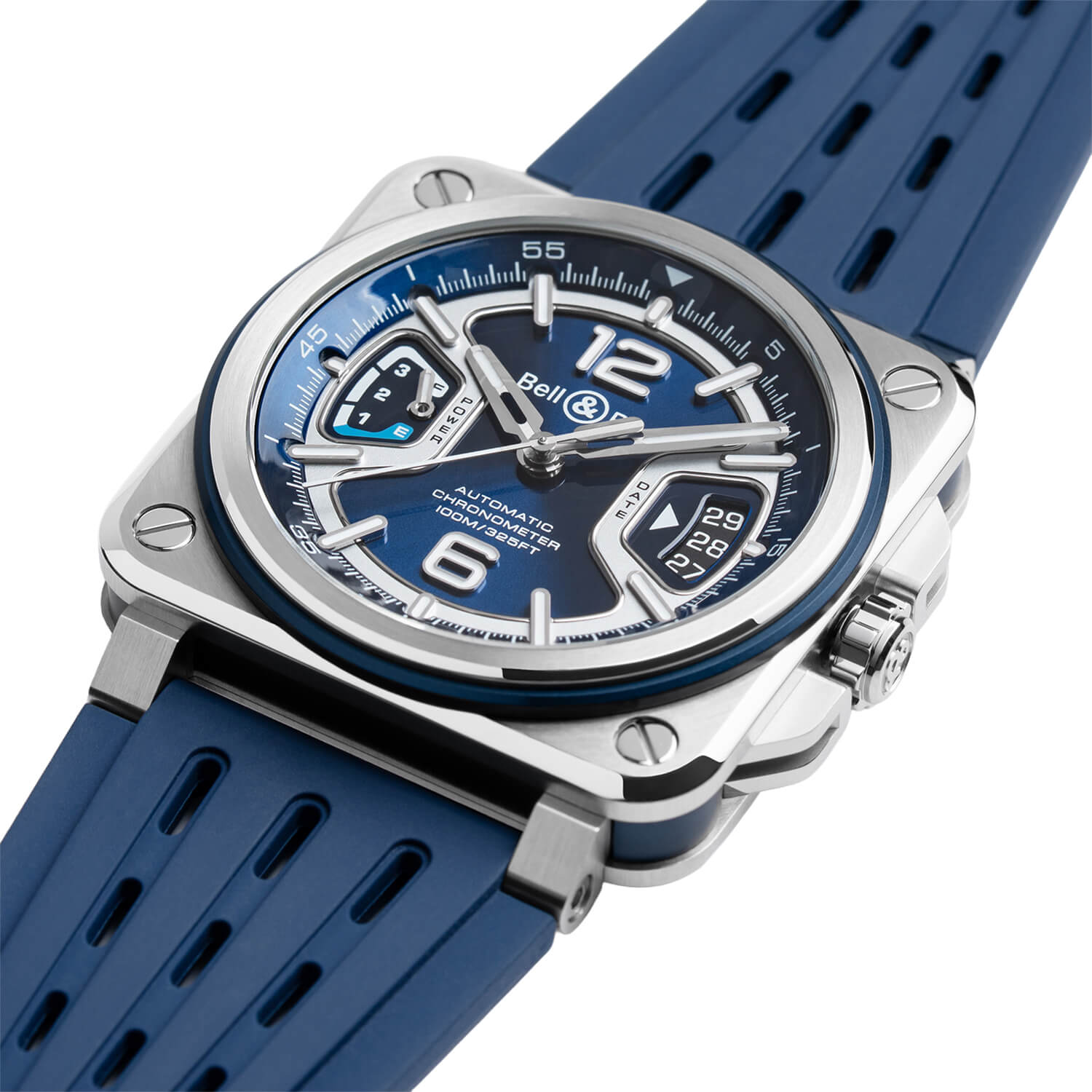 Montre Bell & Ross BR-X3 Blue Steel cadran Bleu bracelet Caoutchouc/Nato BRX3R-BLU-ST/SRB