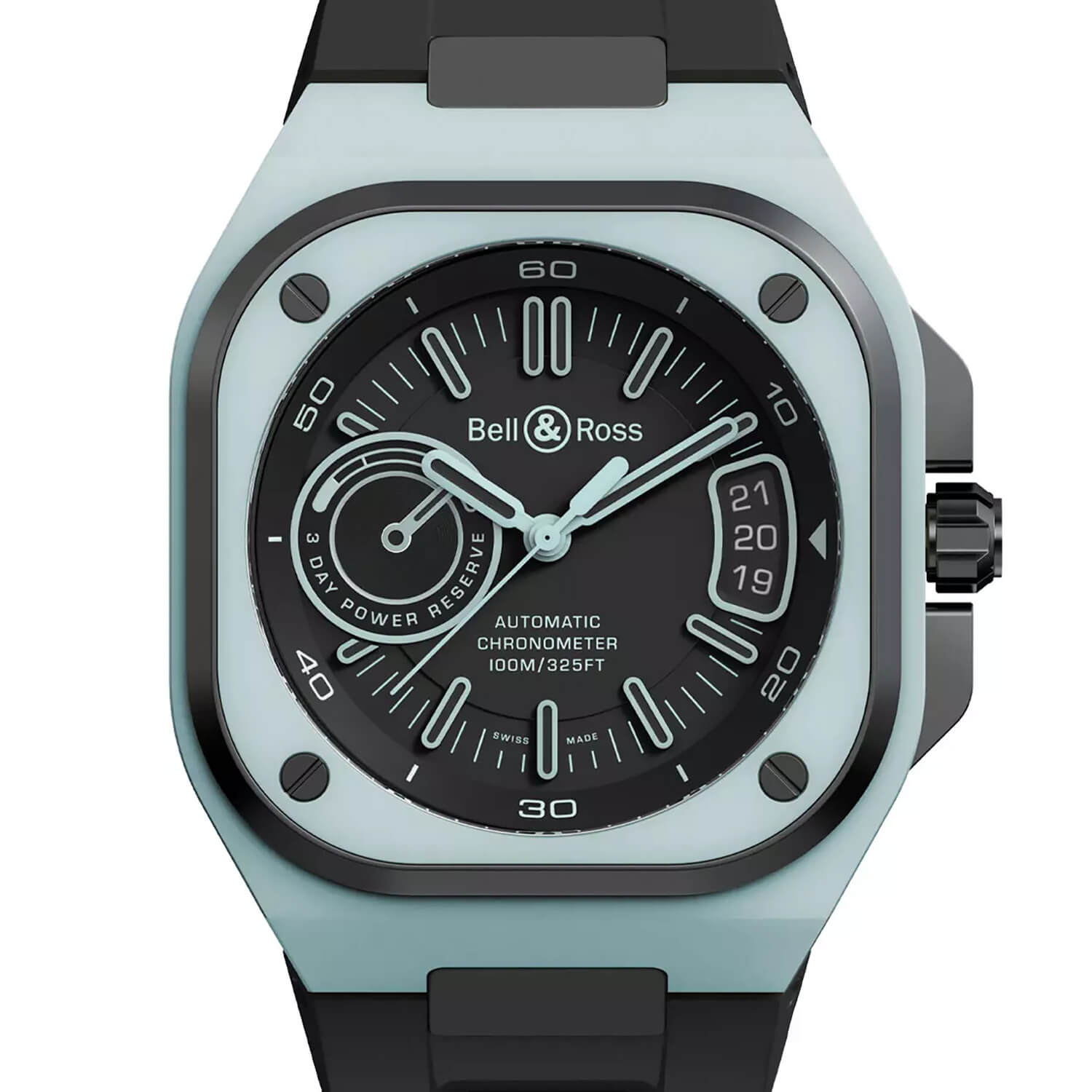 Montre Bell & Ross BR-X5 Blue Lum Édition Limitée cadran Noir bracelet Caoutchouc BRX5R-BLUM-TC/SRB