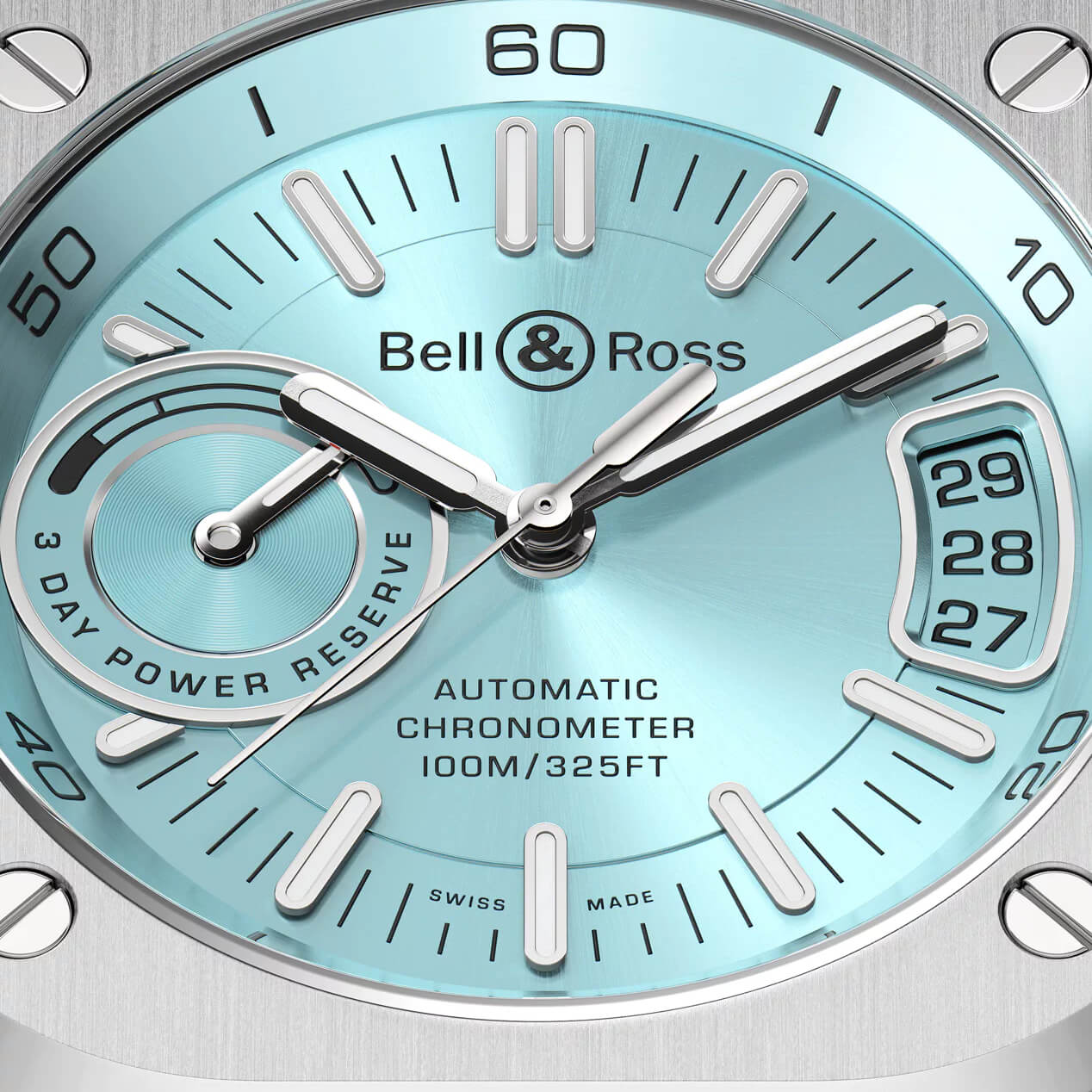 Montre Bell & Ross BR-X5 Ice Blue Steel cadran Bleu bracelet Caoutchouc BRX5R-IB-ST/SRB
