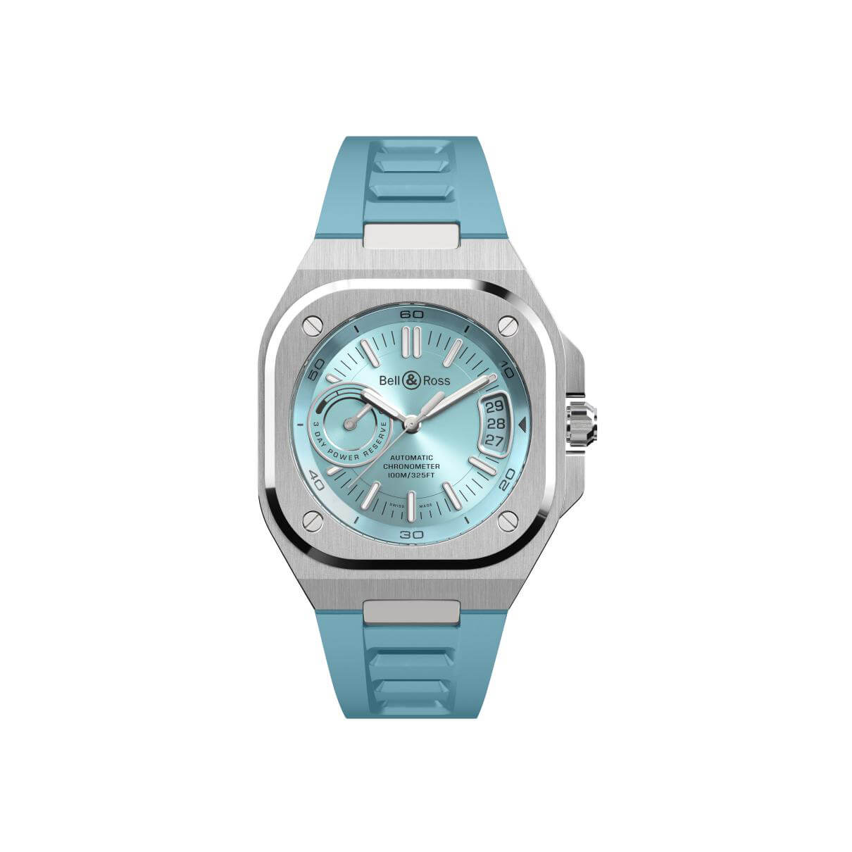 Montre Bell & Ross BR-X5 Ice Blue Steel cadran Bleu bracelet Caoutchouc BRX5R-IB-ST/SRB