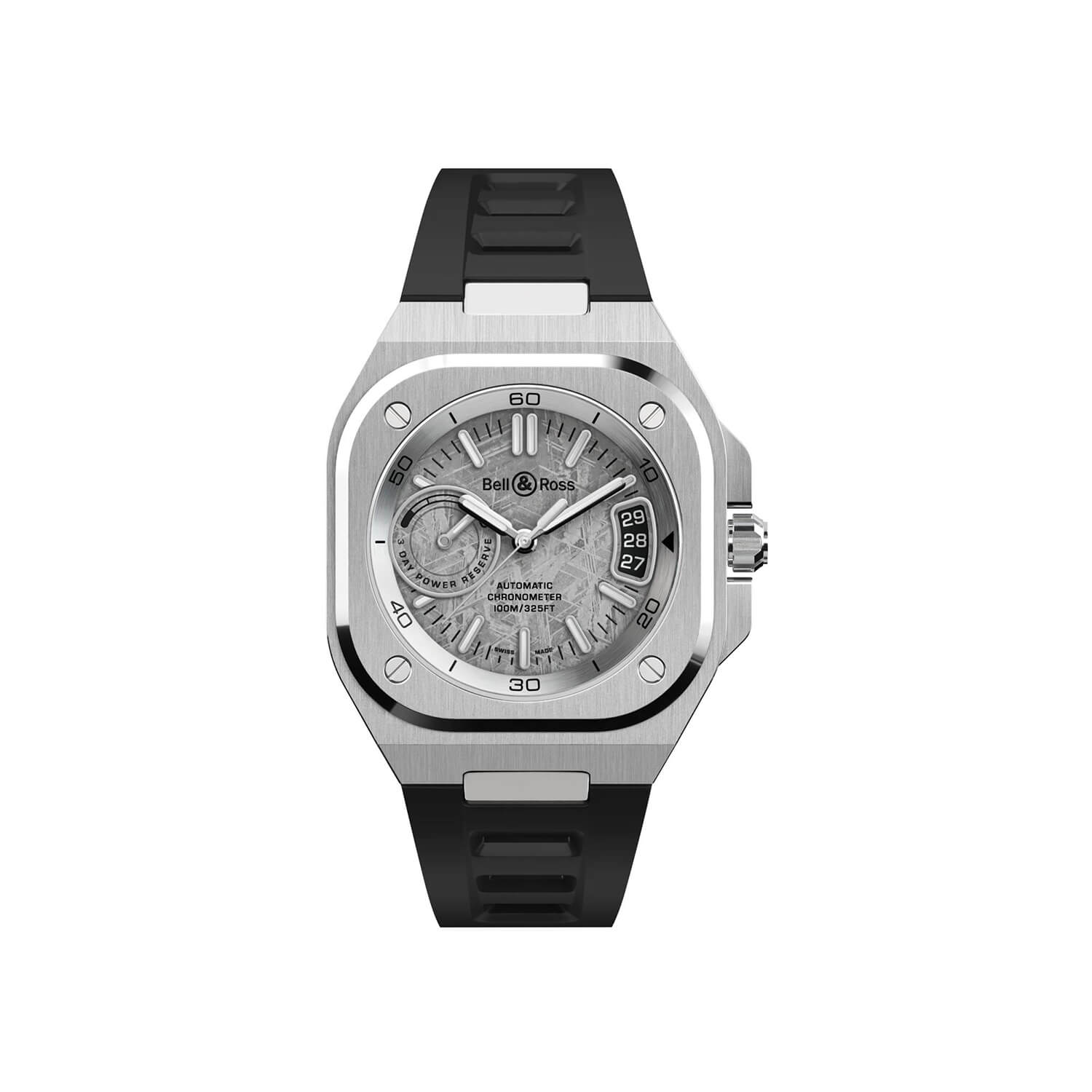 Montre Bell & Ross BR-X5 Météorite Édition Limitée cadran Argent bracelet Caoutchouc BRX5R-MTR-ST/SRB