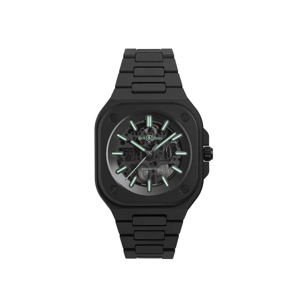 Montre Bell & Ross BR-05 Skeleton Black Lum Ceramic cadran Noir bracelet Céramique BR05A-BLM-SKCE/SCE