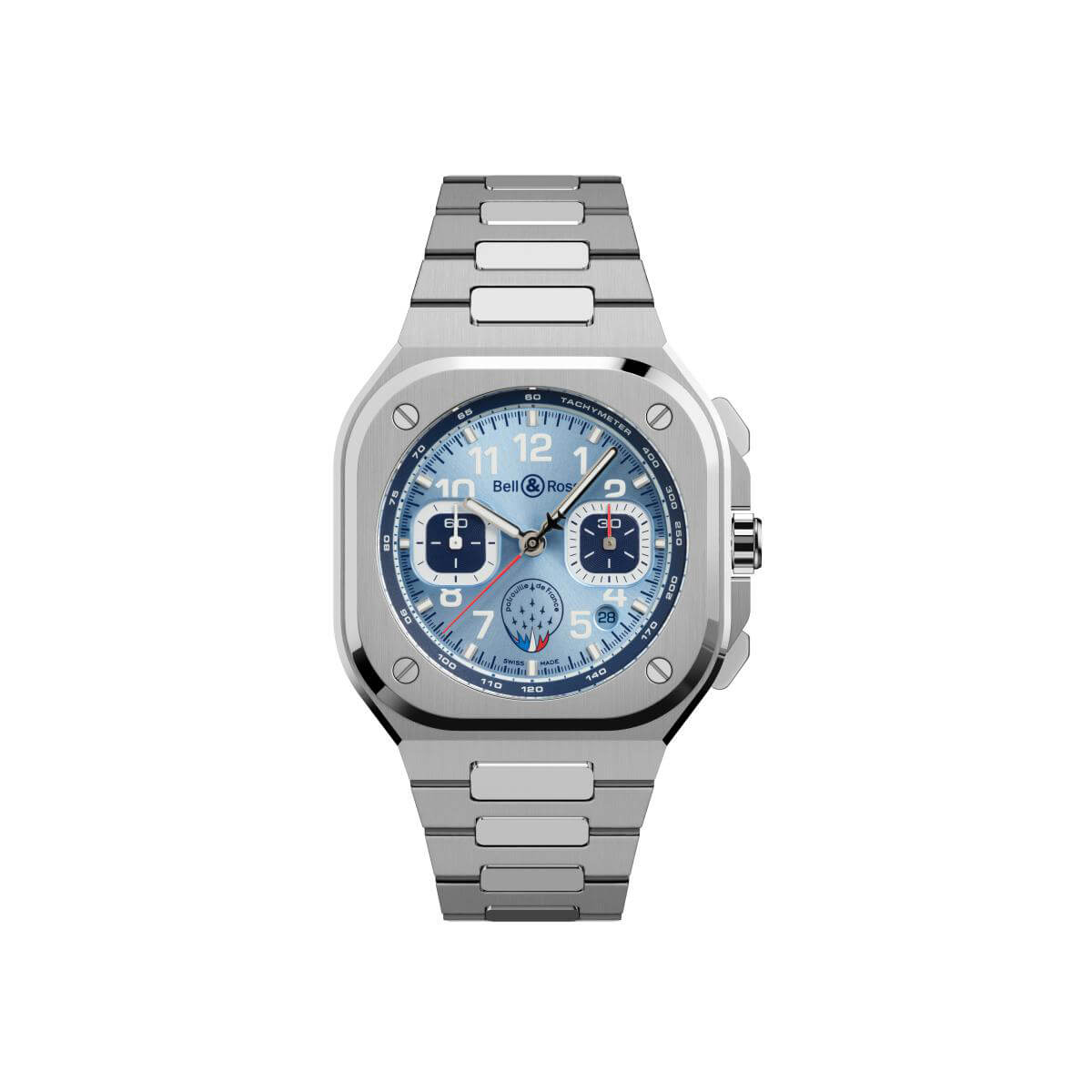 Montre Bell & Ross BR-05 Chrono Patrouille de France Édition Limitée cadran Bleu bracelet Acier BR05C-PAF-ST/SST