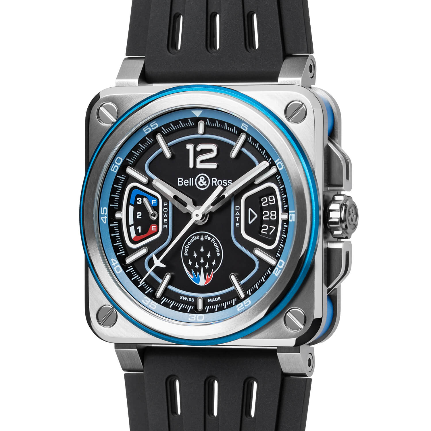 Montre Bell & Ross BR-X3 Patrouille de France Édition Limitée cadran Bleu bracelet Caoutchouc/Synthétique BRX3R-PAF-ST/SRB