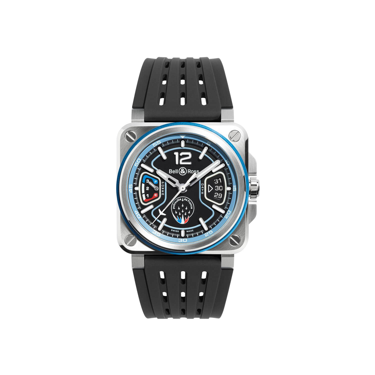 Montre Bell & Ross BR-X3 Patrouille de France Édition Limitée cadran Bleu bracelet Caoutchouc/Synthétique BRX3R-PAF-ST/SRB