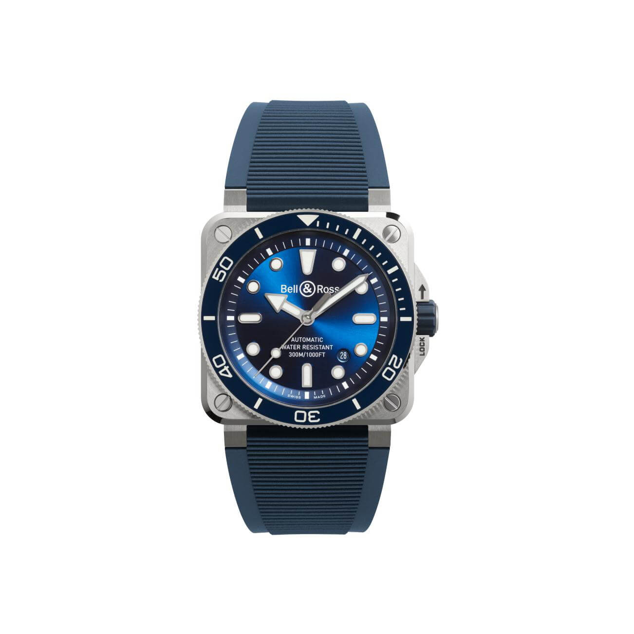 Montre Bell & Ross BR-03 Diver Blue Steel cadran Bleu bracelet Caoutchouc BR03A-D-BLU-ST/SRB