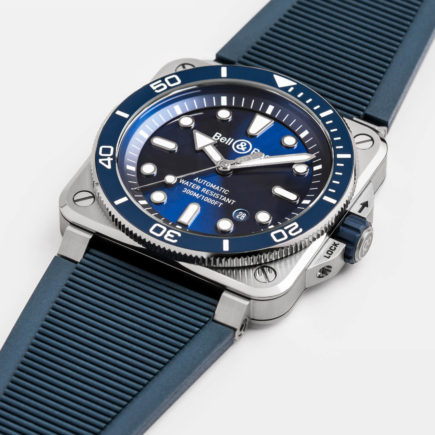Montre Bell & Ross BR-03 Diver Blue Steel cadran Bleu bracelet Caoutchouc BR03A-D-BLU-ST/SRB