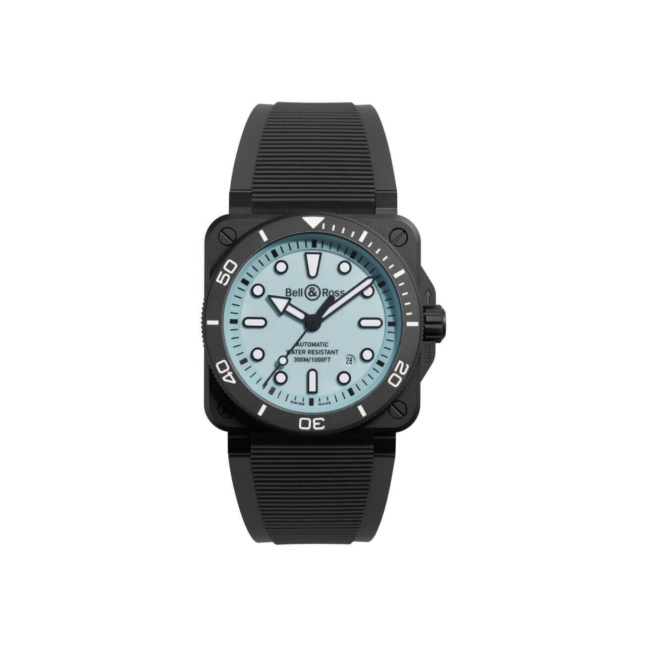 Montre Bell & Ross BR-03 Diver Full Lum Ceramic cadran Bleu bracelet Caoutchouc BR03A-D-LM-CE/SRB