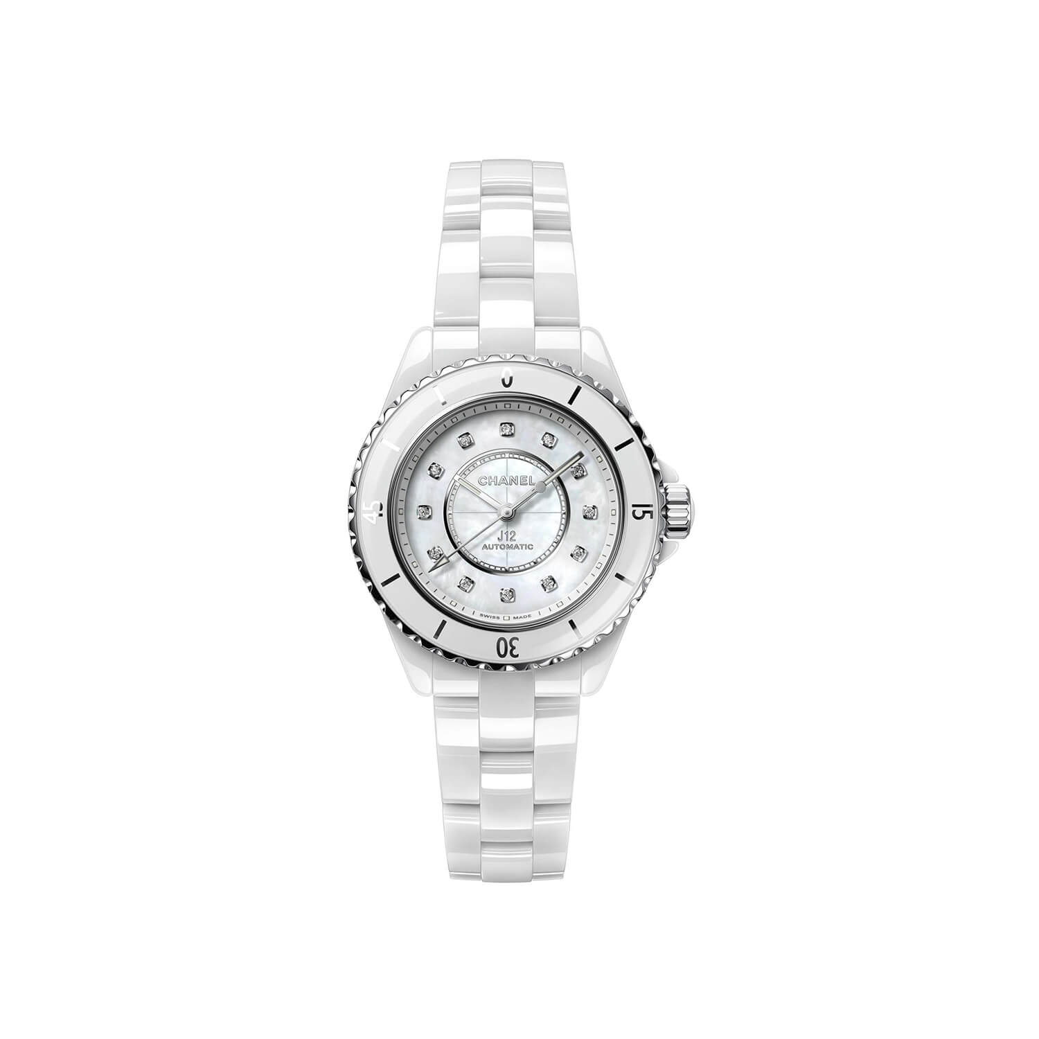 Montre CHANEL J12 Calibre 12.2, 33mm cadran gris bracelet Céramique H10472