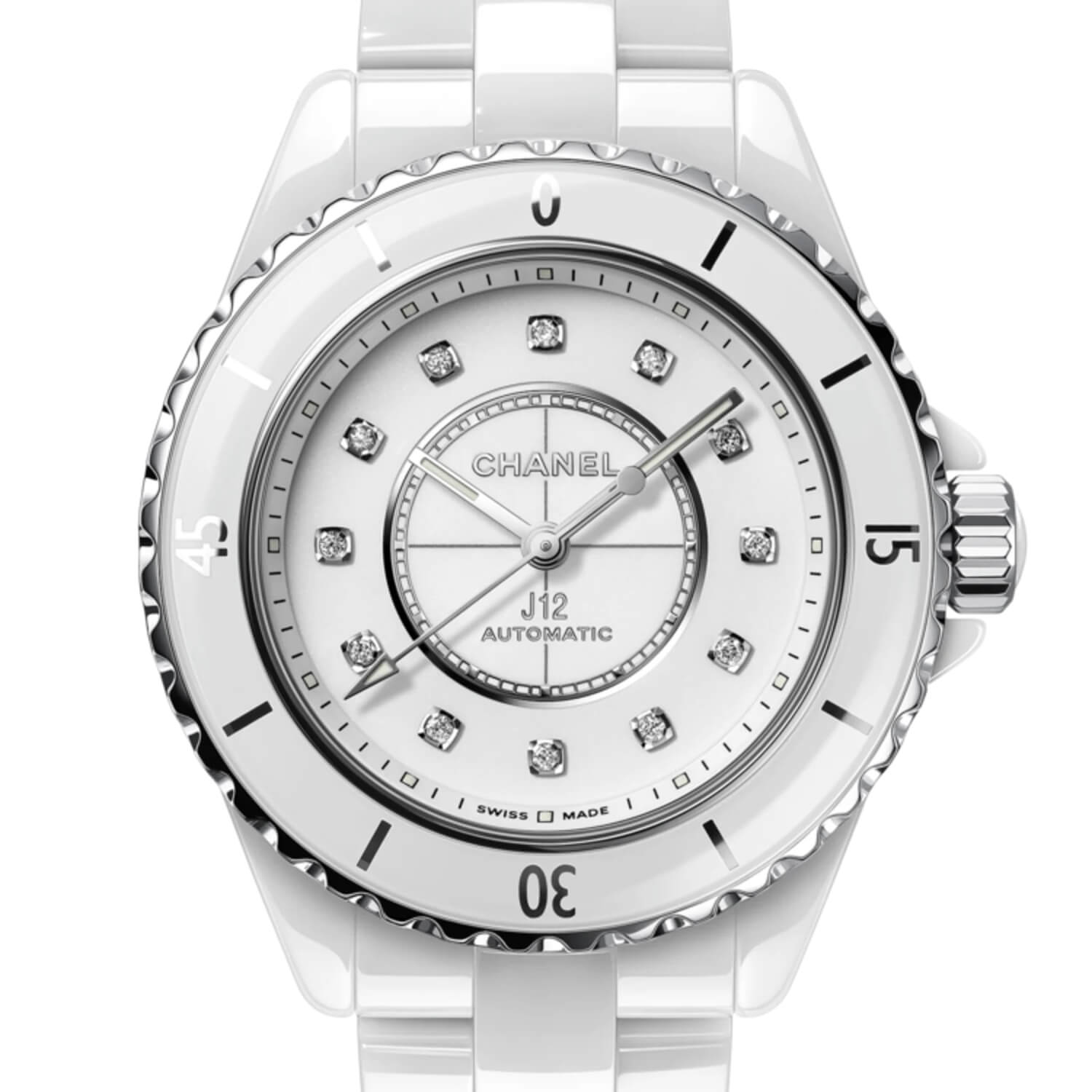 Montre CHANEL J12 Calibre 12.2, 33mm cadran Blanc bracelet Céramique H9741