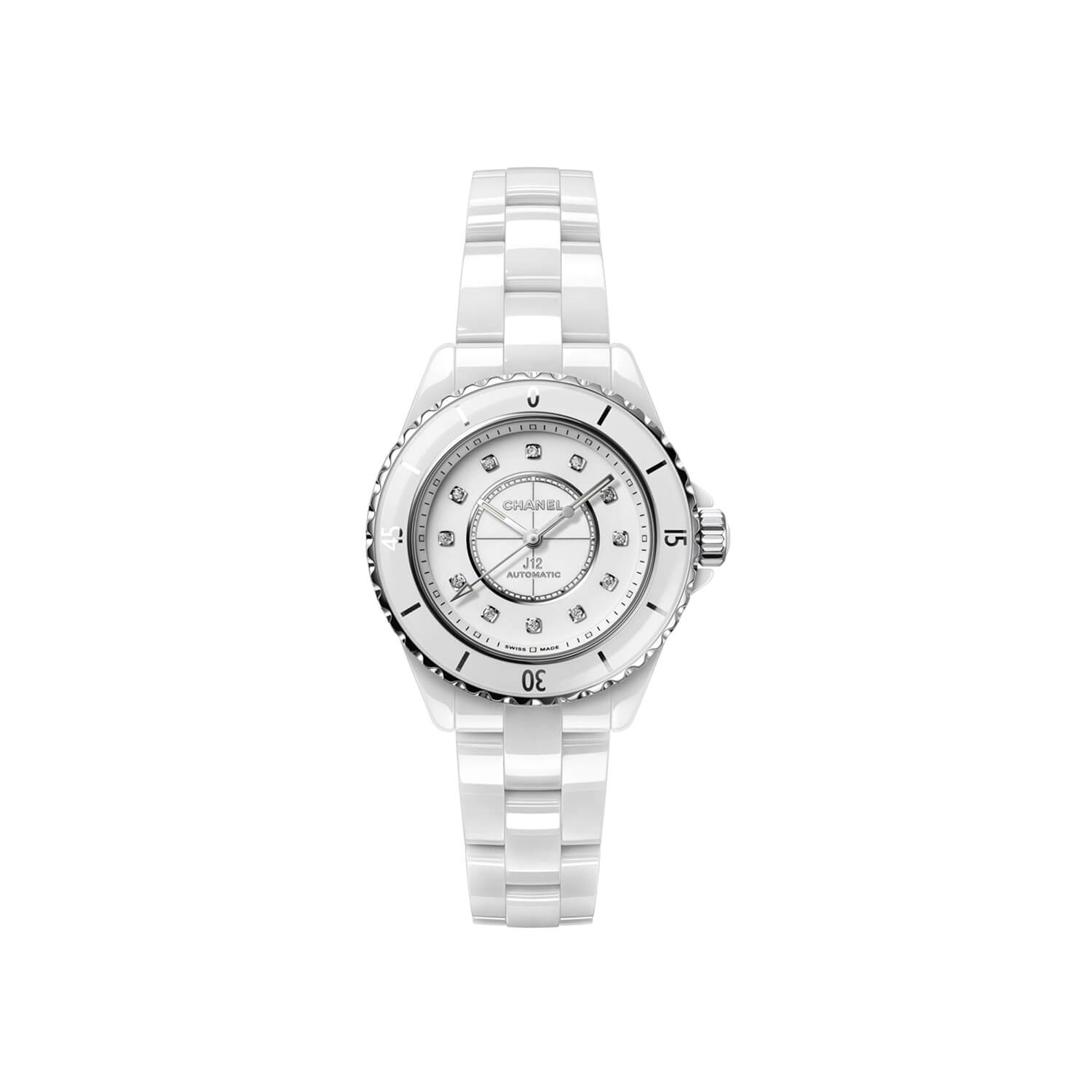 Montre CHANEL J12 Calibre 12.2, 33mm cadran Blanc bracelet Céramique H9741