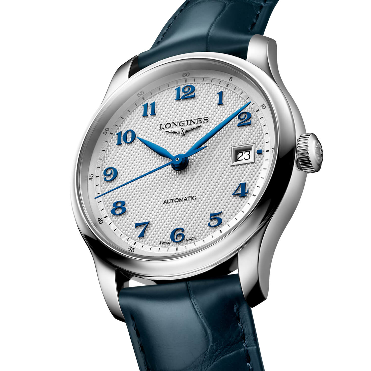 Montre Longines Master Collection L2.949.4.73.2 cadran Argent bracelet Cuir d'alligator L2.949.4.73.2