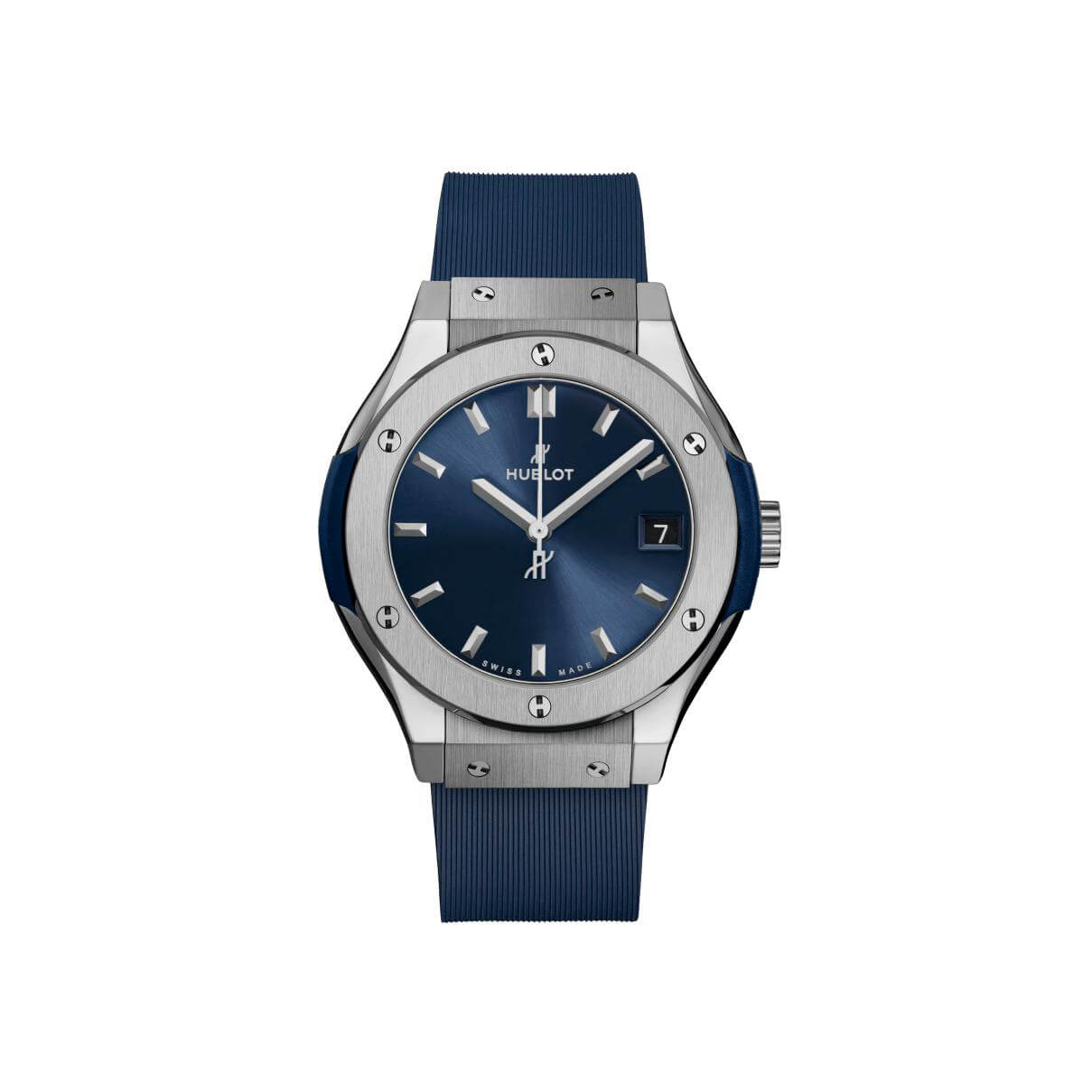 Montre Hublot Classic Fusion Titanium Blue 33mm cadran Bleu bracelet Caoutchouc 581.NX.7170.RX
