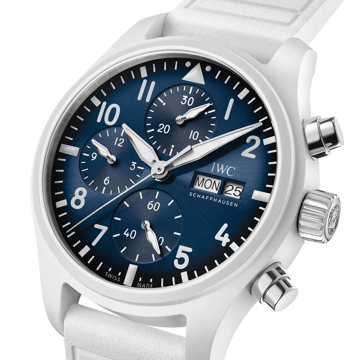 Montre IWC Schaffhausen Montre d'Aviateur Chronographe 41 Le Petit Prince cadran Bleu bracelet Caoutchouc IW389410