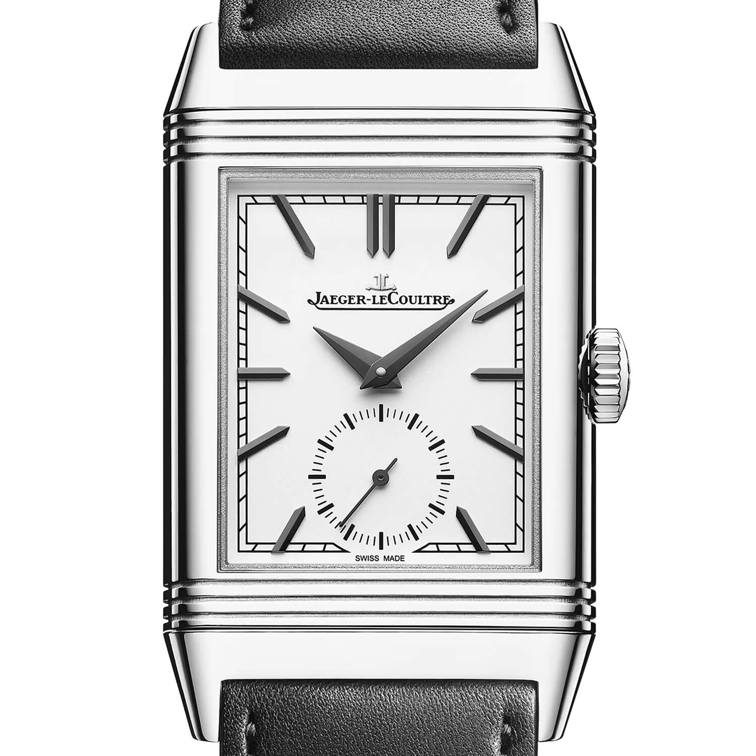 Montre Jaeger-LeCoultre Reverso Tribute Monoface Small Seconds cadran Argent bracelet Cuir 713842J